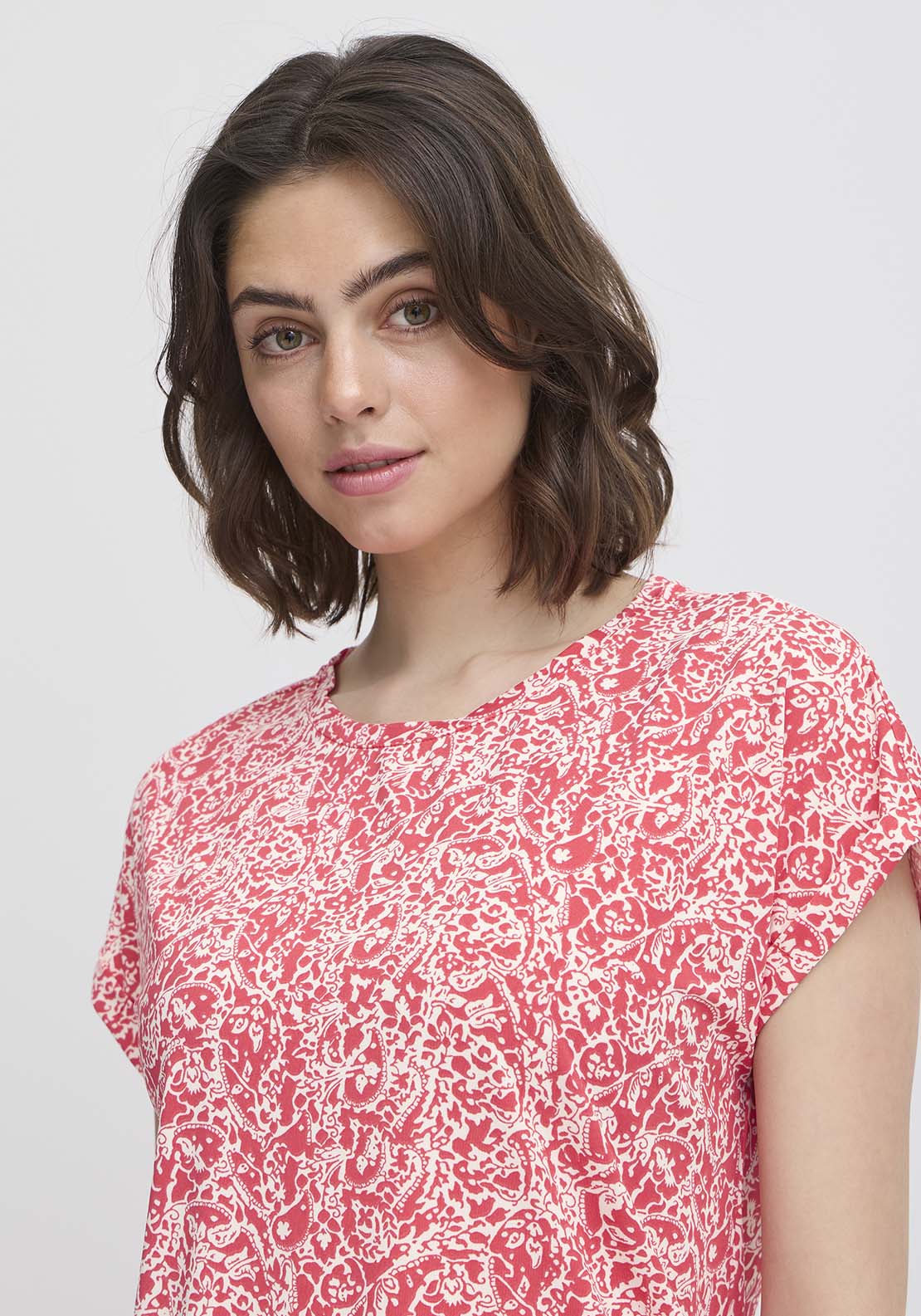 Fransa Short Sleeve T-Shirt - Pink 3 Shaws Department Stores