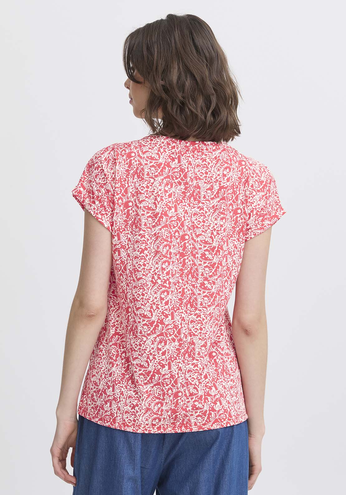 Fransa Short Sleeve T-Shirt - Pink 2 Shaws Department Stores
