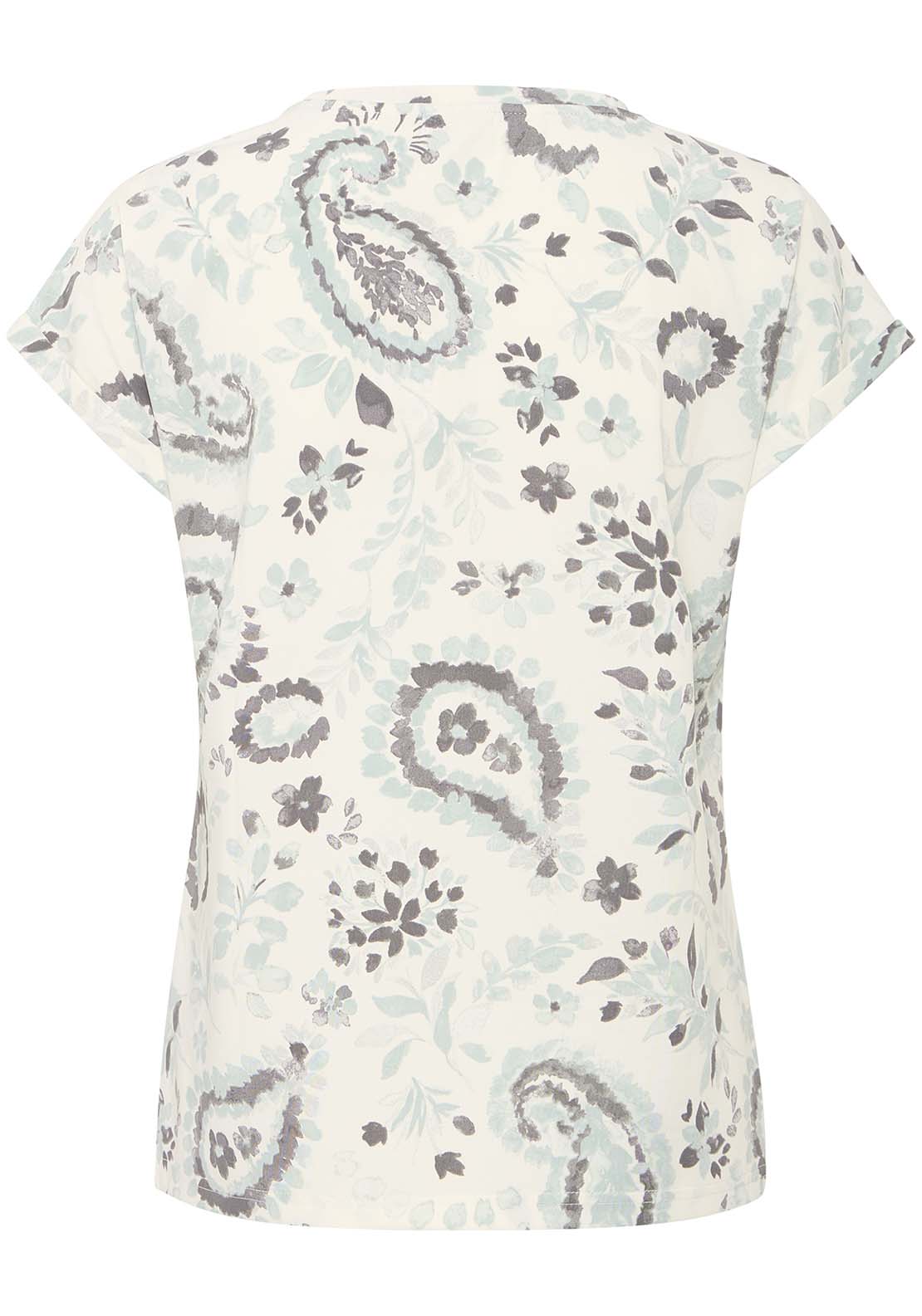 Fransa Short Sleeve T-Shirt - Frosty Green Aop 6 Shaws Department Stores