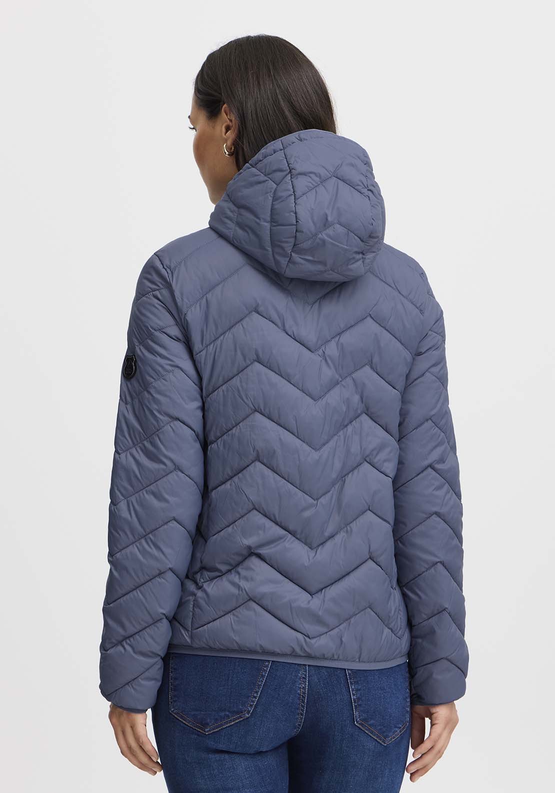 Fransa Hip Length Hooded Jacket - Vintage Indigo 3 Shaws Department Stores