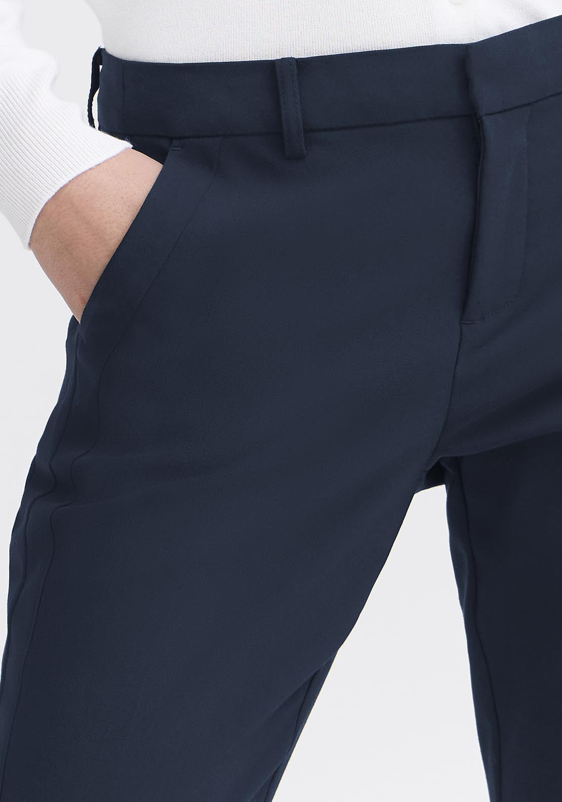 Fransa Casual Trousers - Dark Peacoat 4 Shaws Department Stores
