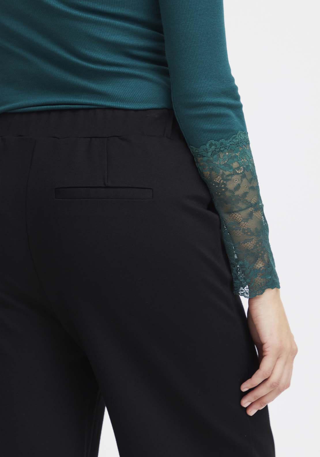 Fransa Casual Trousers - Black 4 Shaws Department Stores