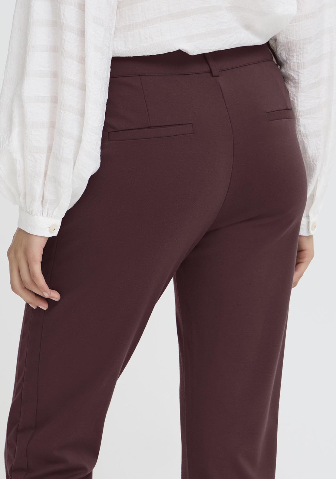 Fransa Lano Trousers - Brown 4 Shaws Department Stores