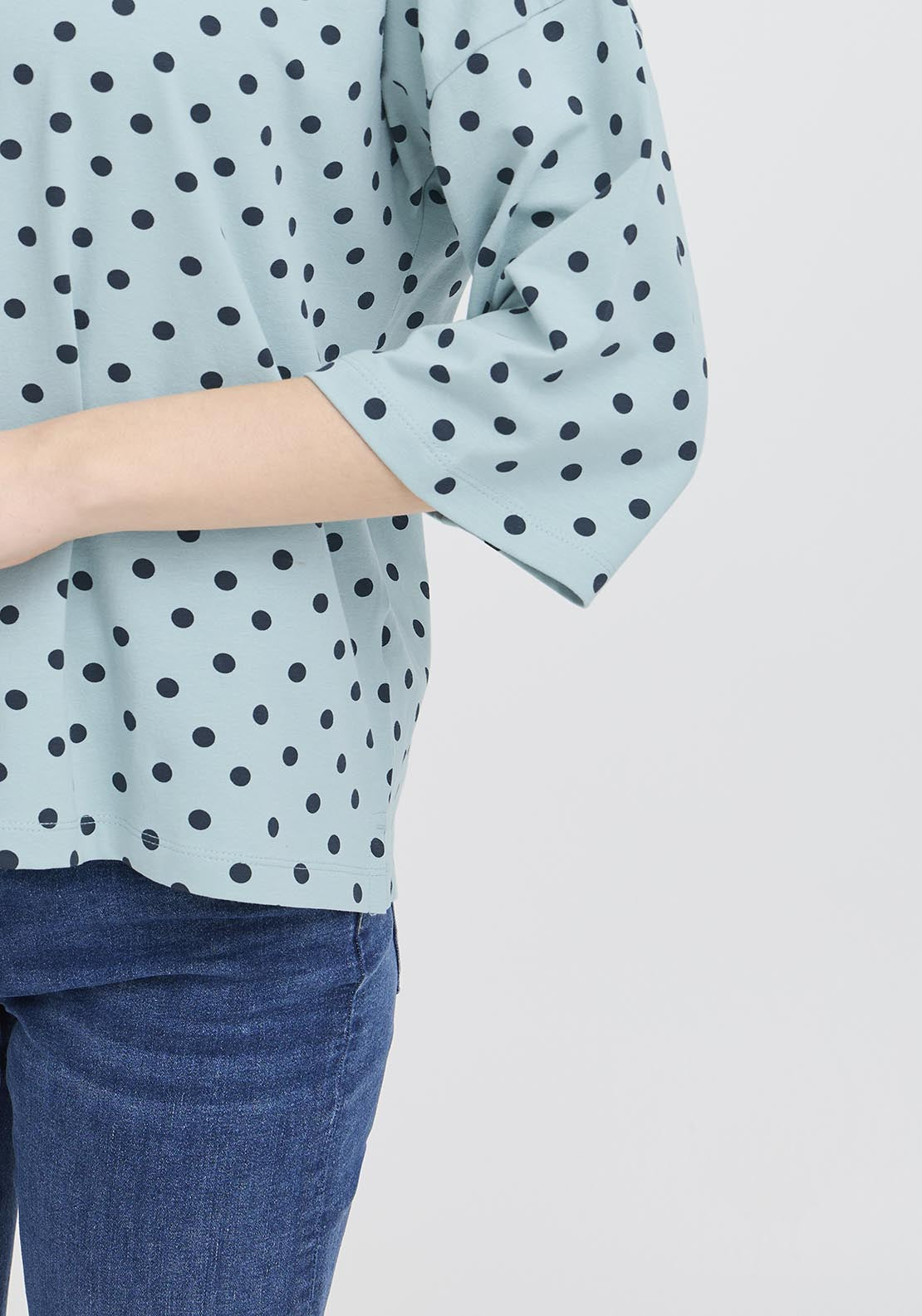 Fransa Casual 3/4 Sleeve T-Shirt - Aquifer Mix 5 Shaws Department Stores