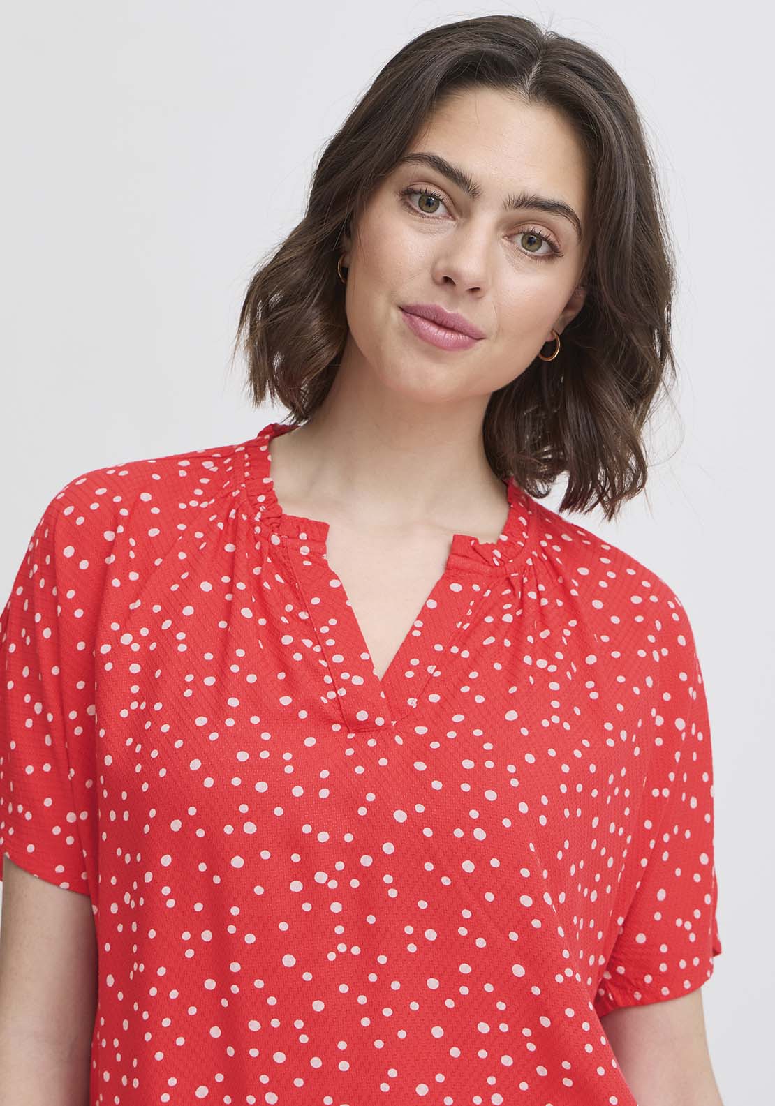 Fransa Casual Cap Sleeve Blouse - Pink 4 Shaws Department Stores