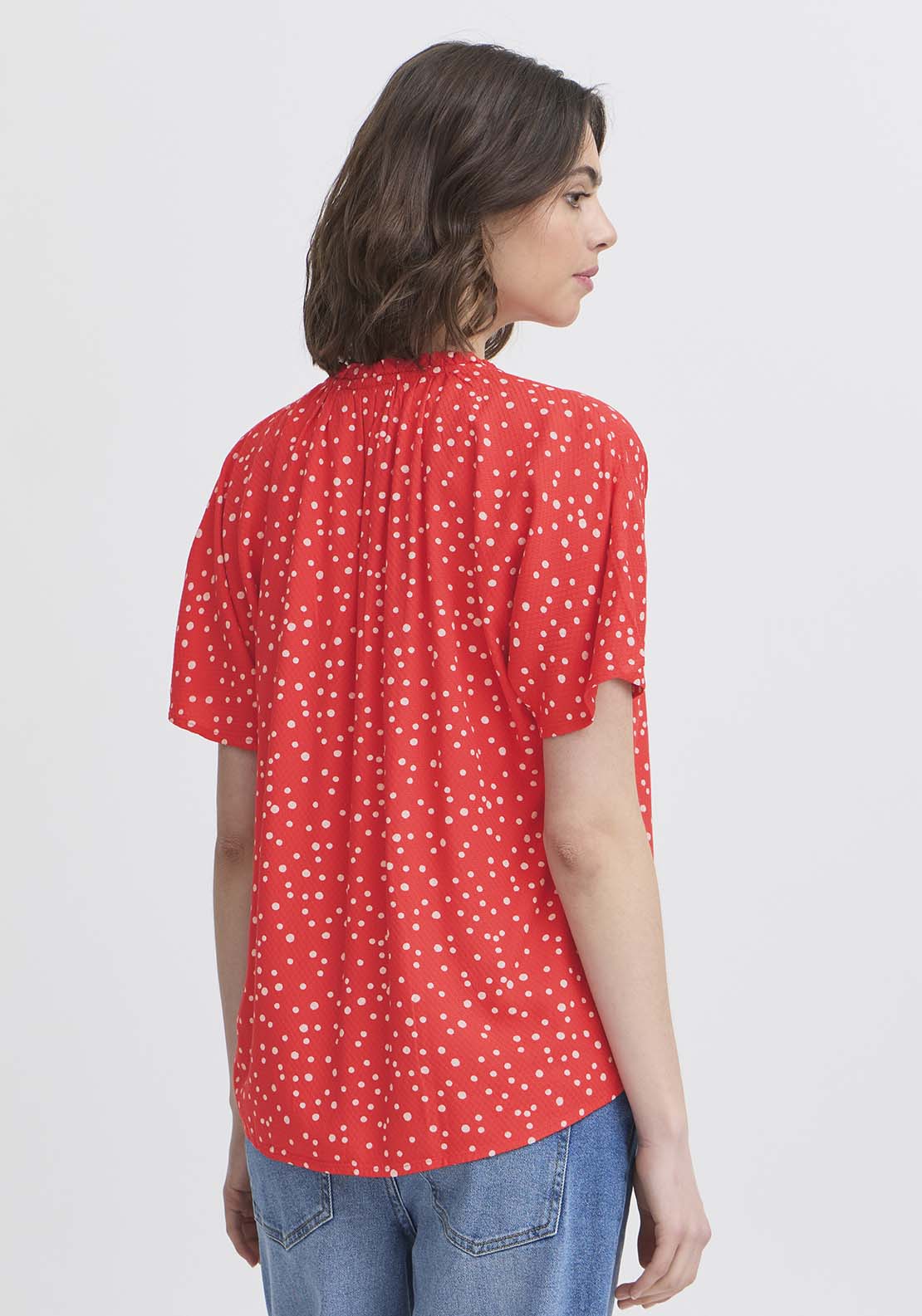 Fransa Casual Cap Sleeve Blouse - Pink 2 Shaws Department Stores