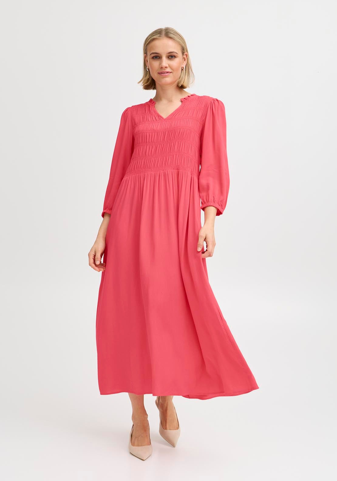 Fransa Light Woven Dress - Pink 5 Shaws Department Stores