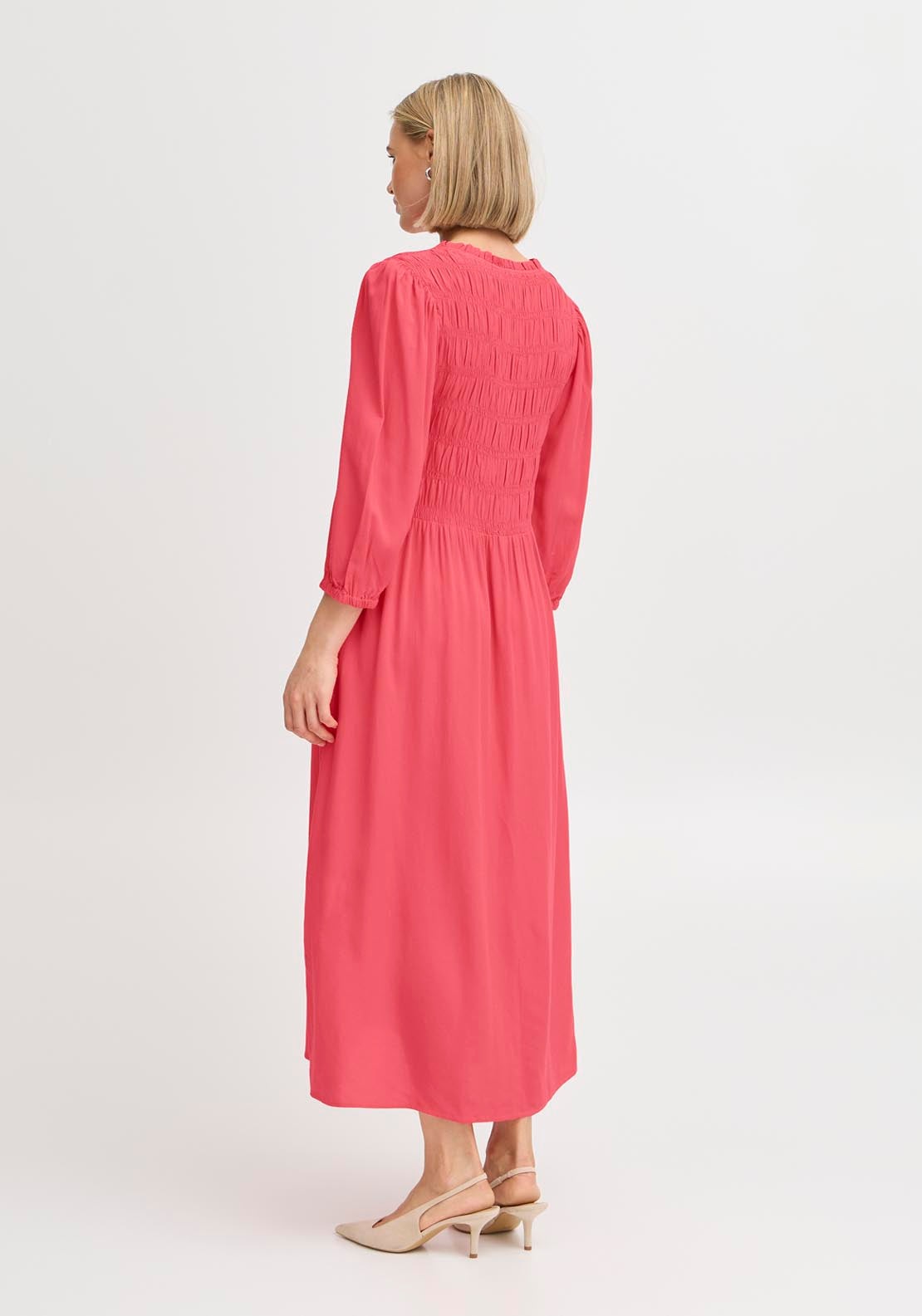 Fransa Light Woven Dress - Pink 2 Shaws Department Stores