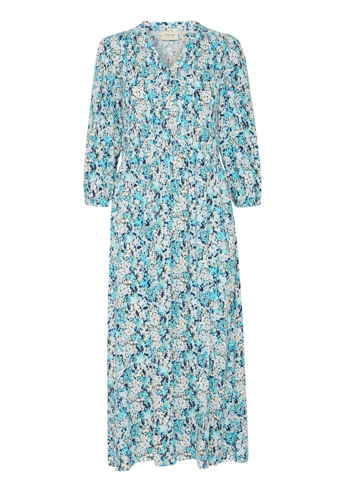 Fransa Light Woven Dress - Bachelor Button Mix 7 Shaws Department Stores