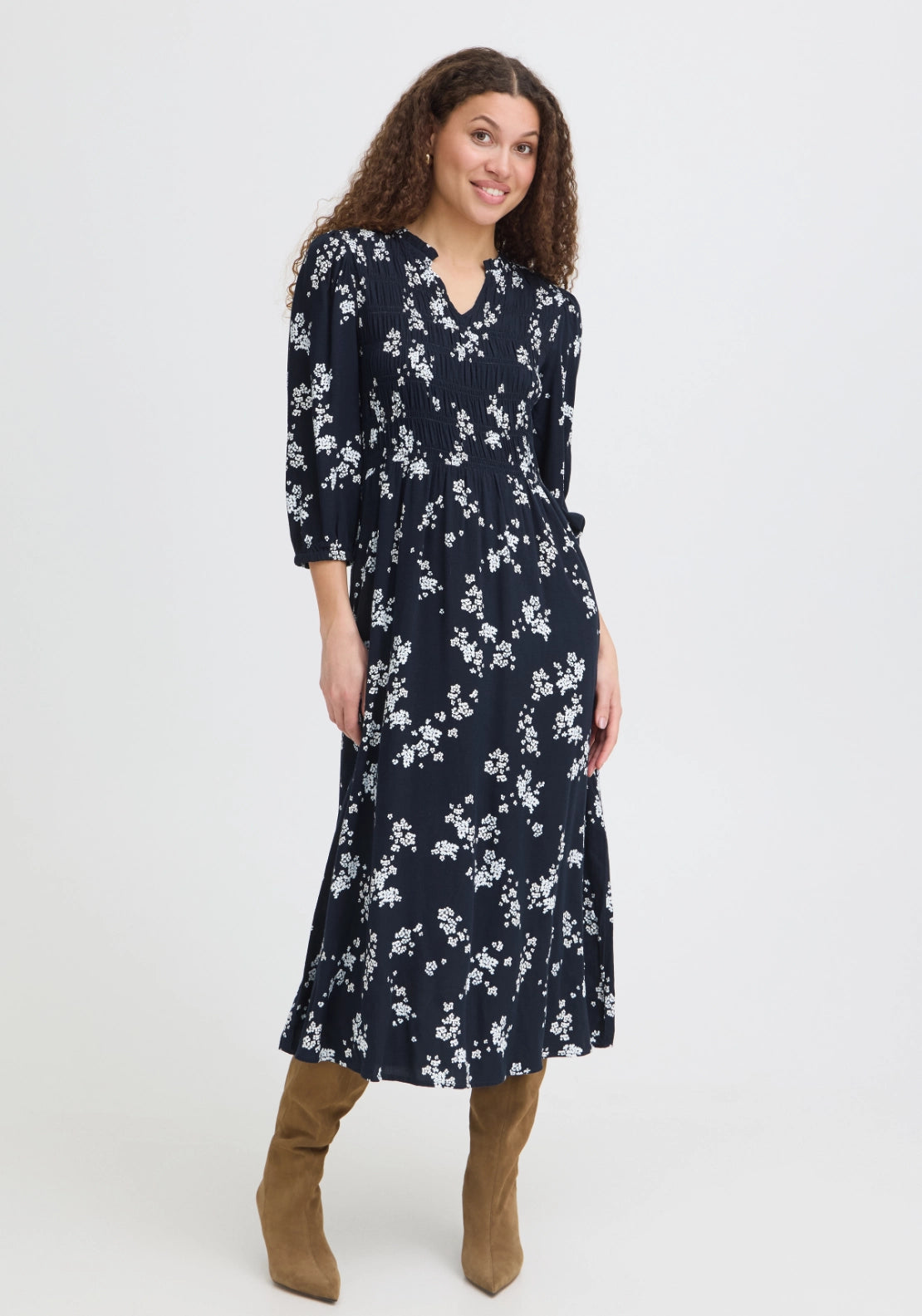 Light Woven Dress - Scatter Floral Salute