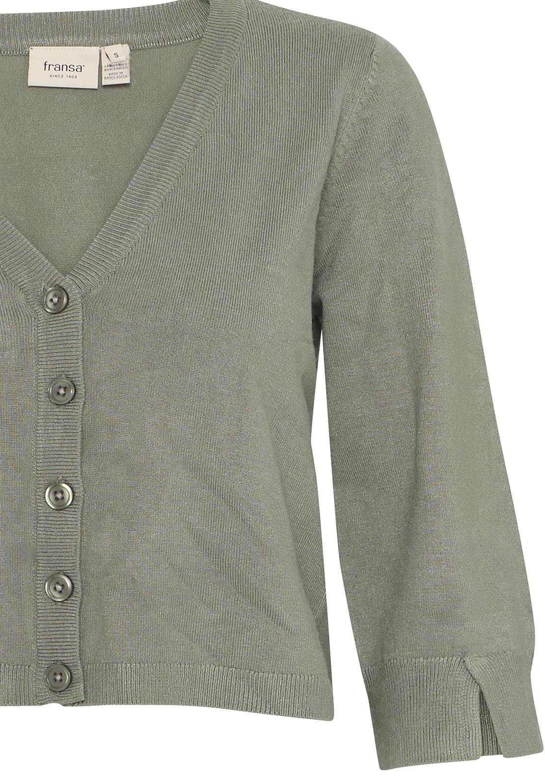 Fransa Casual 3/4 Sleeve Knit Cardigan - Agave Green 8 Shaws Department Stores
