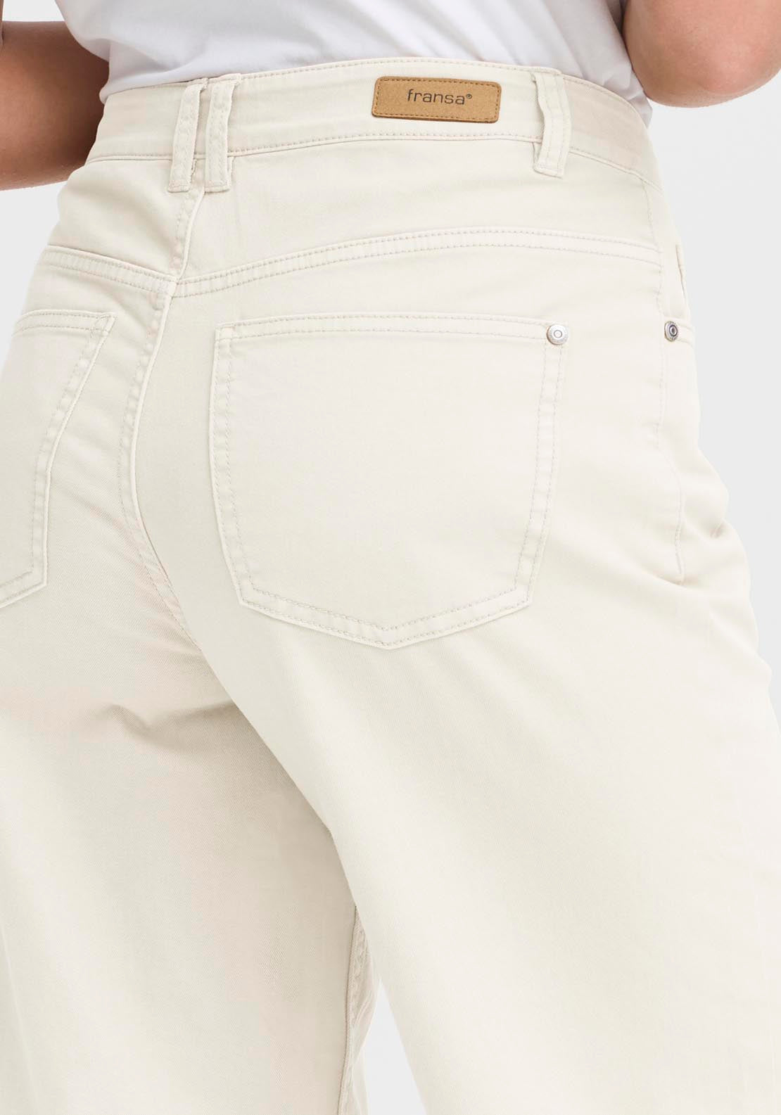 Fransa Casual Trousers - White 4 Shaws Department Stores