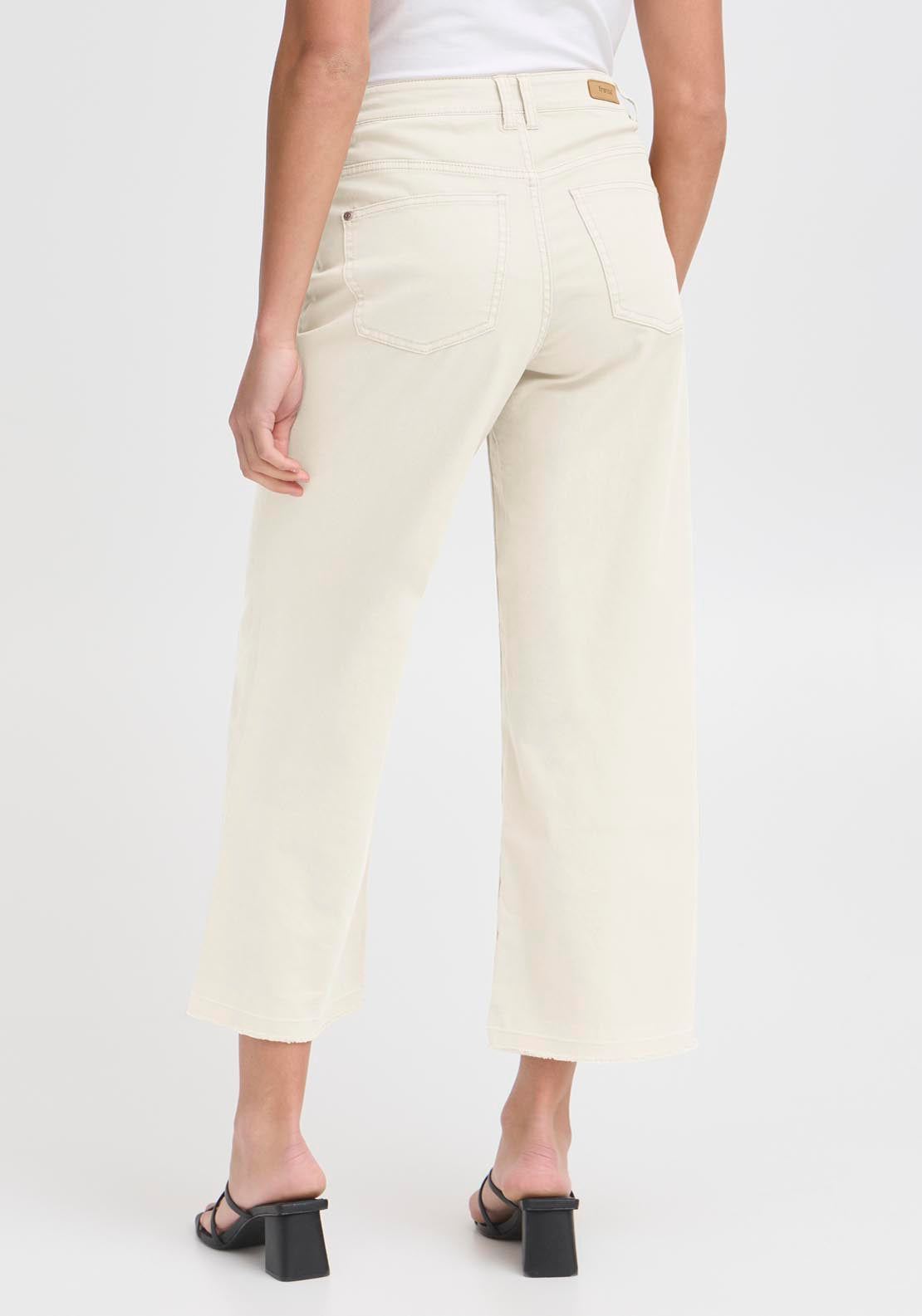 Fransa Casual Trousers - White 2 Shaws Department Stores