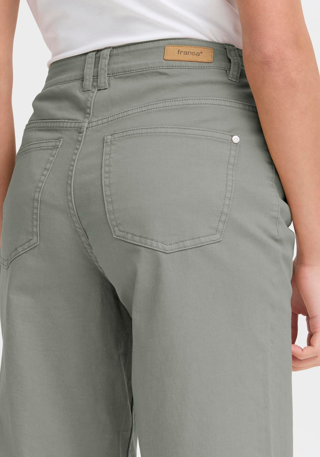 Fransa Casual Trousers - Green 5 Shaws Department Stores