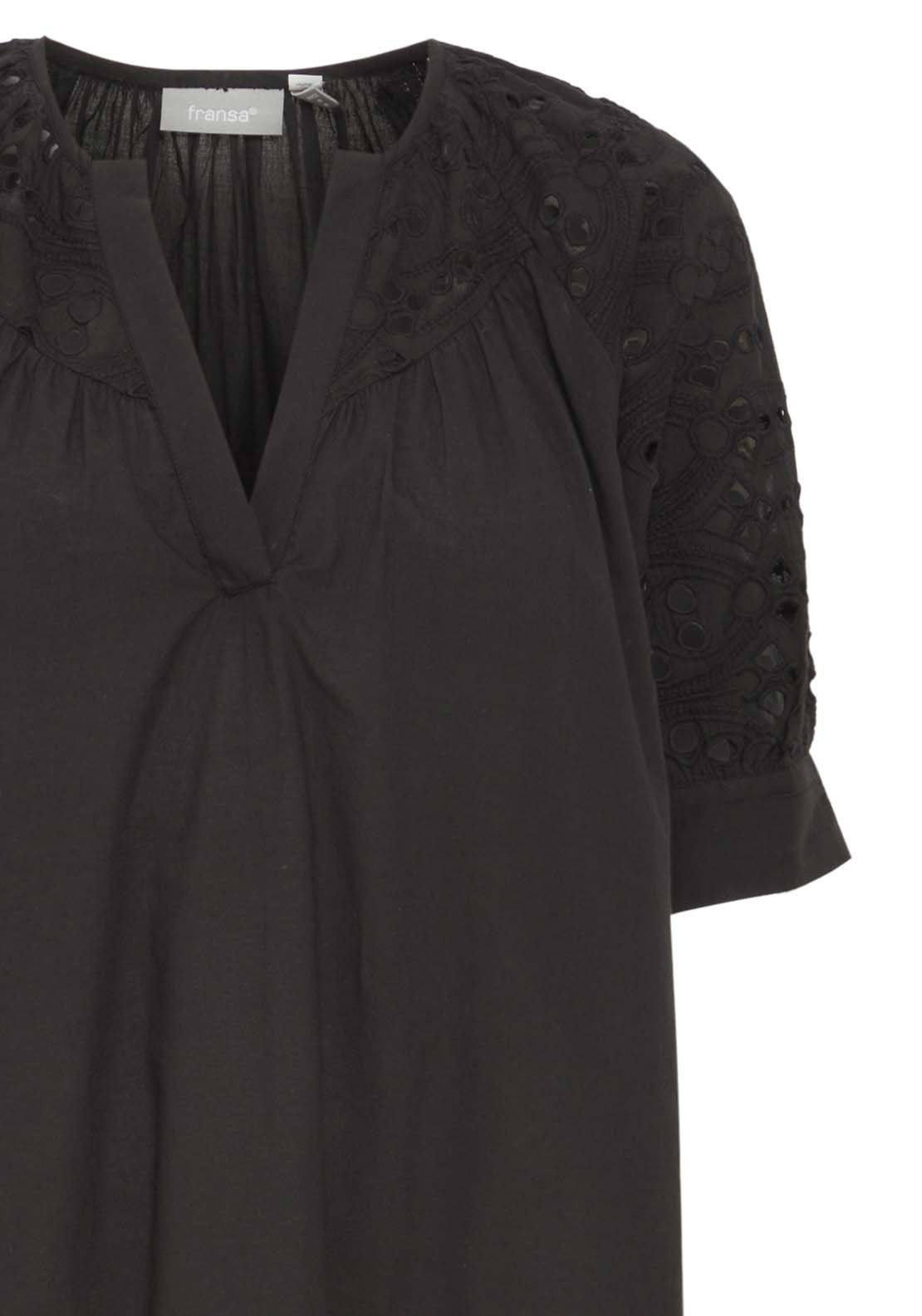 Fransa Light Woven Dress - Black 2 Shaws Department Stores