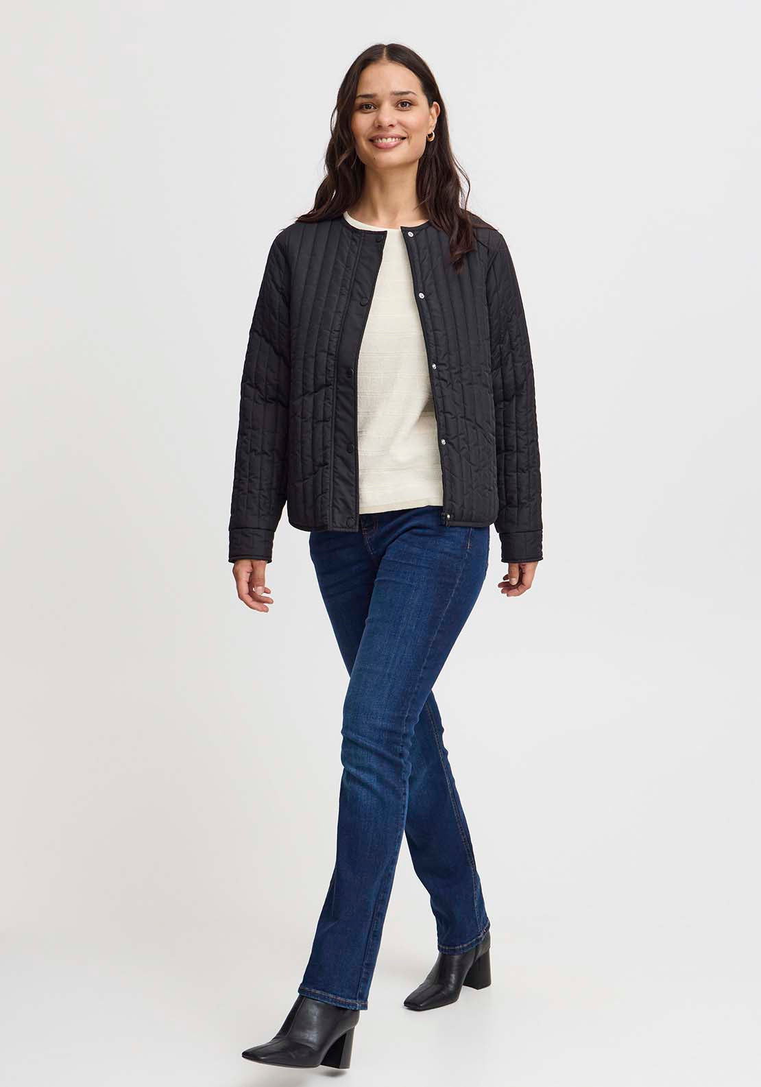 Fransa Long Sleeve Hip Length Jacket - Black 2 Shaws Department Stores