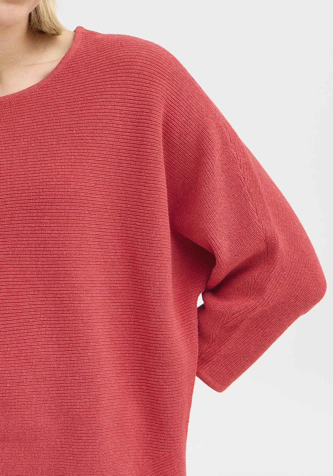 Fransa Casual 3/4 Sleeve Knit Pullover - Teaberry 4 Shaws Department Stores