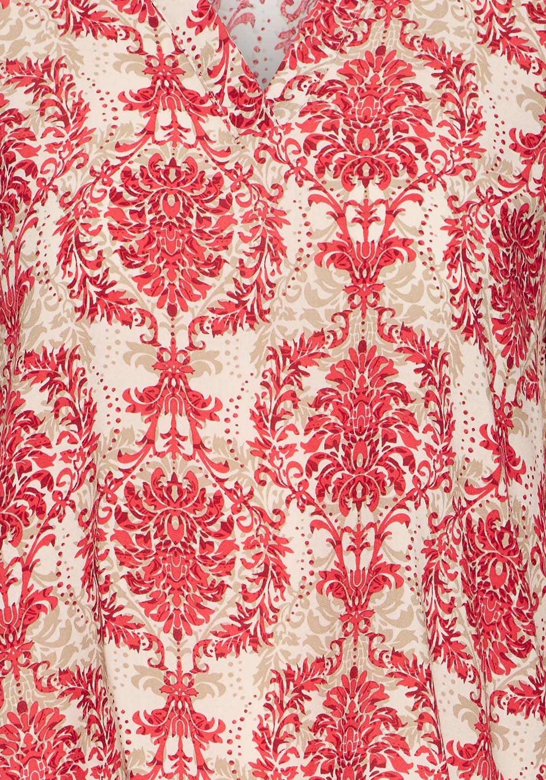 Fransa Long Sleeve Top - Poinsettia Art 3 Shaws Department Stores