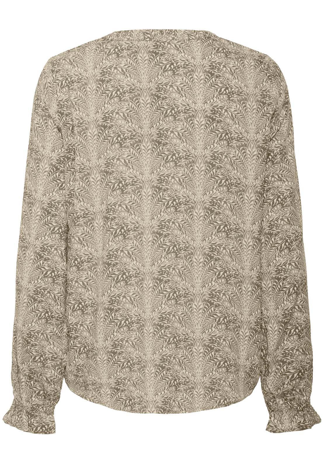Long Sleeve Blouse - Dusty Olive Art