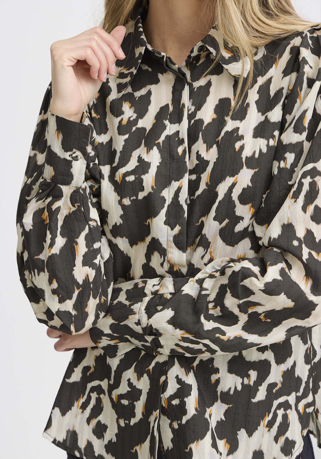 Fransa Long Sleeve Blouse - Black 6 Shaws Department Stores