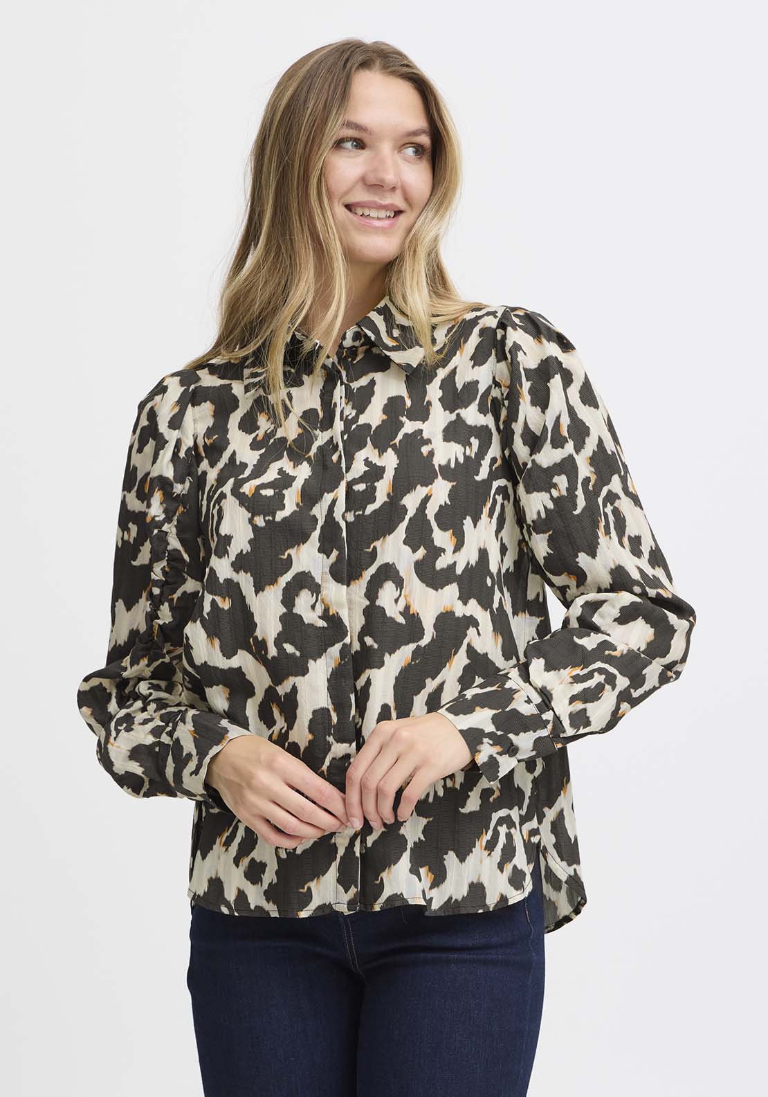 Fransa Long Sleeve Blouse - Black 3 Shaws Department Stores