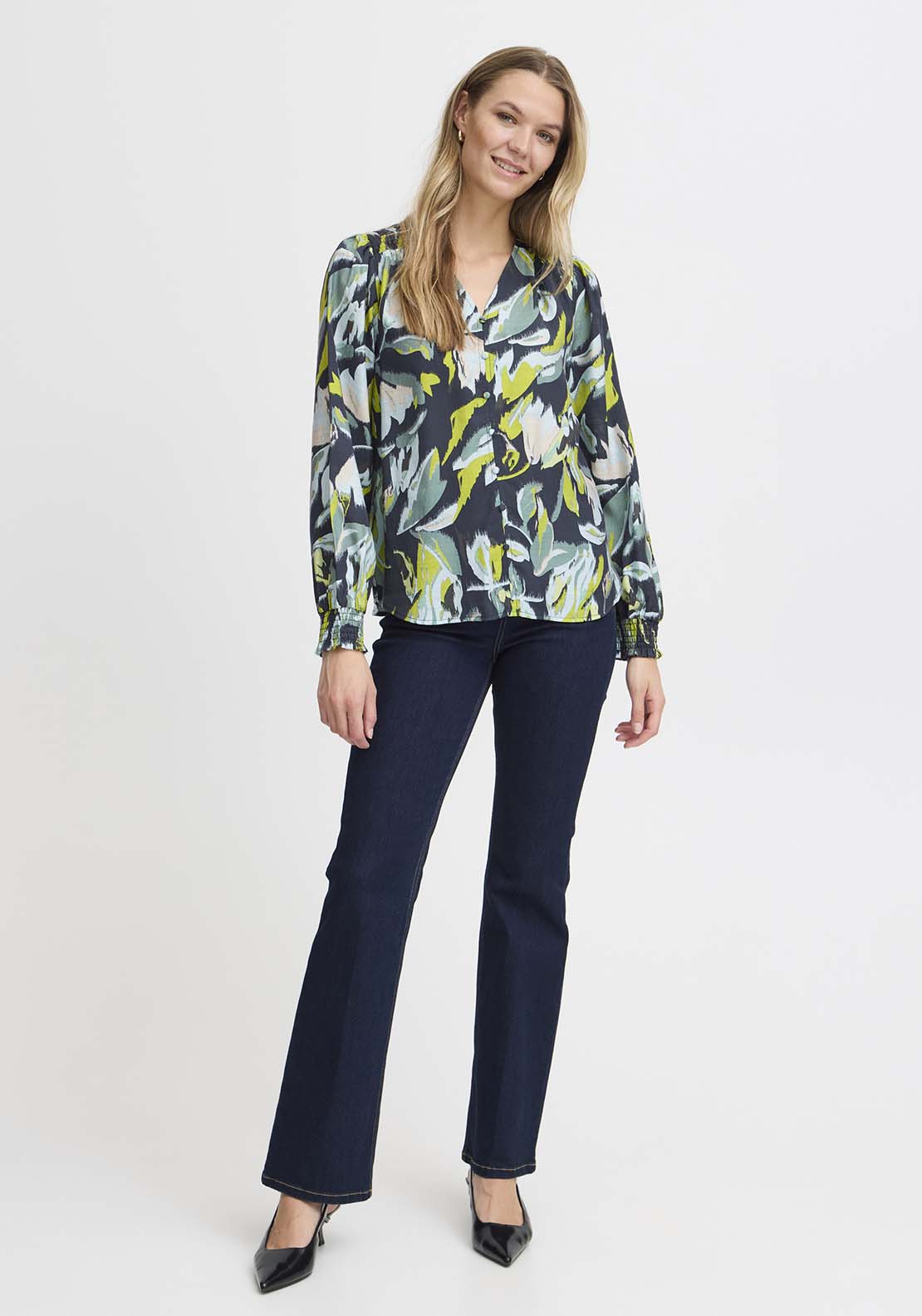 Fransa Long Sleeve Blouse - Navy 5 Shaws Department Stores