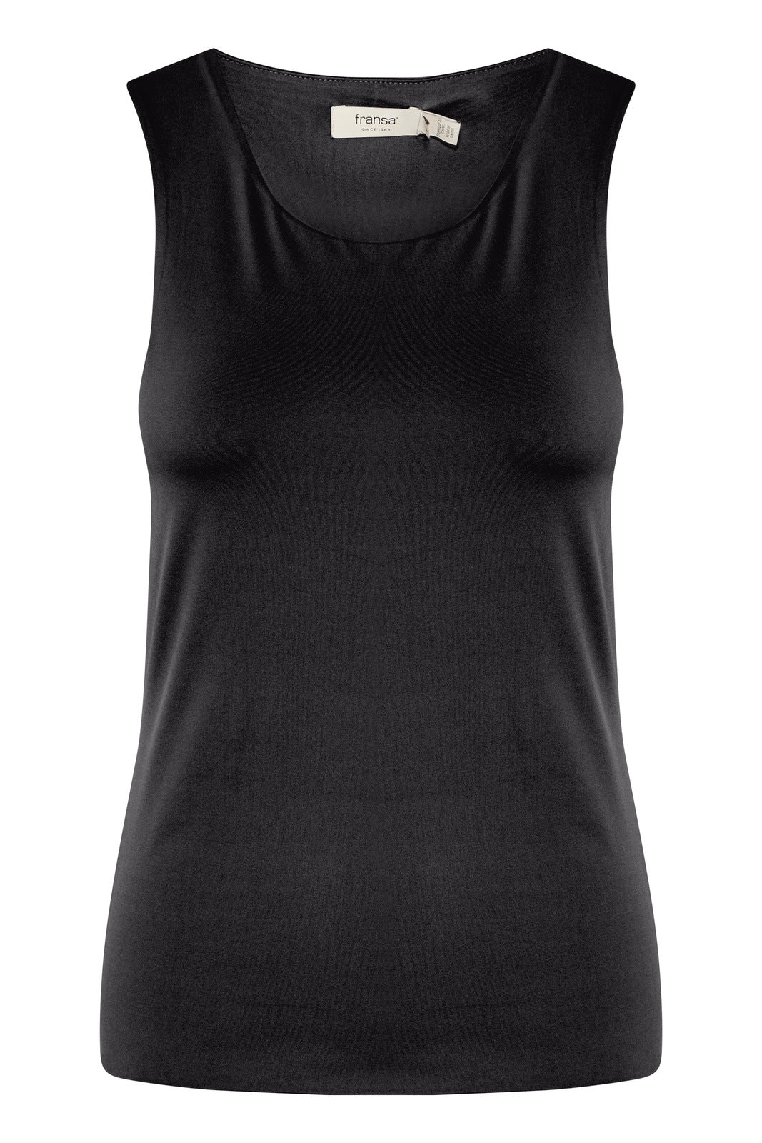 Fransa Sleeveless T-Shirt - Black 1 Shaws Department Stores