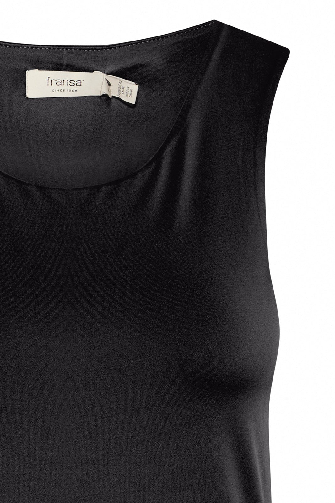 Fransa Sleeveless T-Shirt - Black 3 Shaws Department Stores
