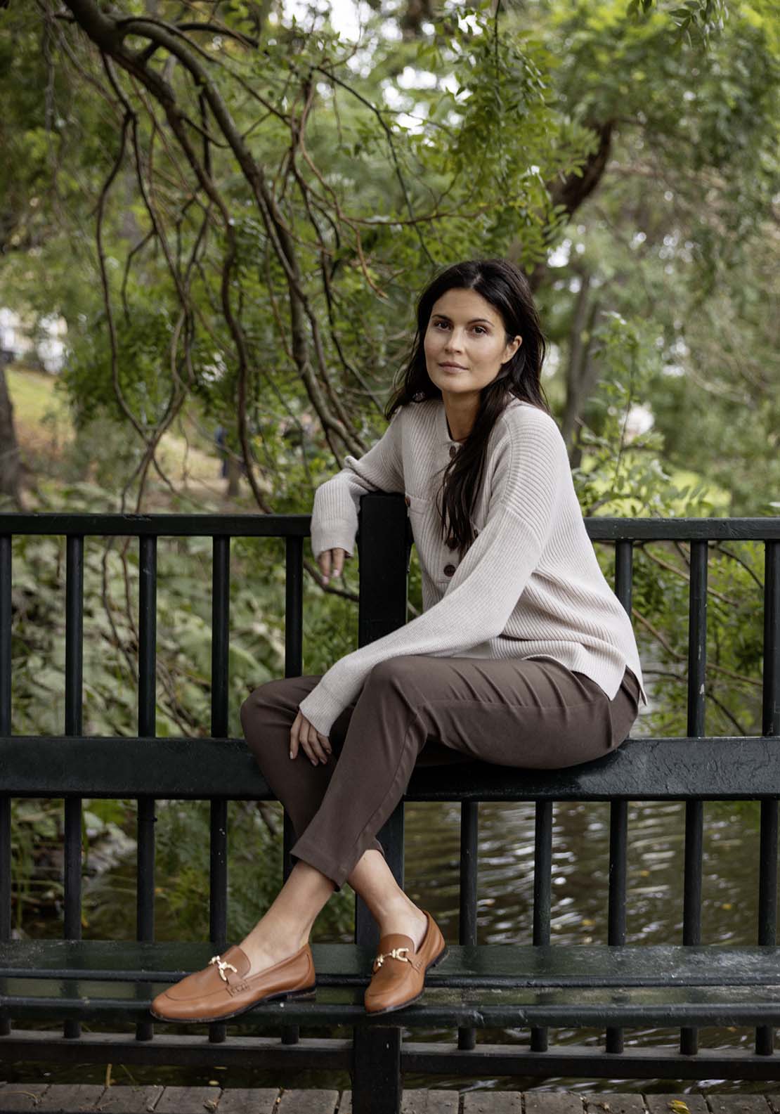 Fransa Long Sleeve Knit Pullover - Limestone Melange 1 Shaws Department Stores