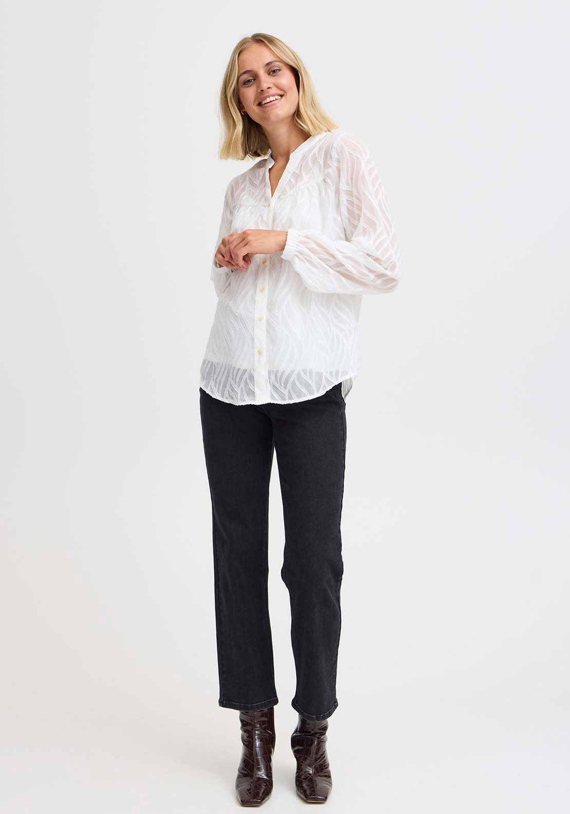 Fransa Long Sleeve Woven Shirt - Antique 2 Shaws Department Stores