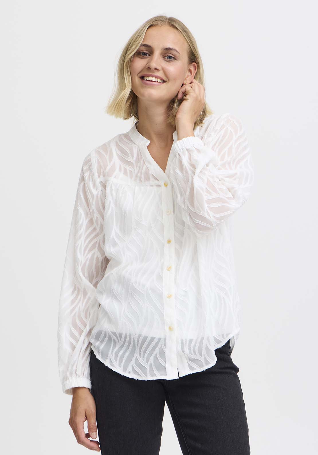 Fransa Long Sleeve Woven Shirt - Antique 1 Shaws Department Stores