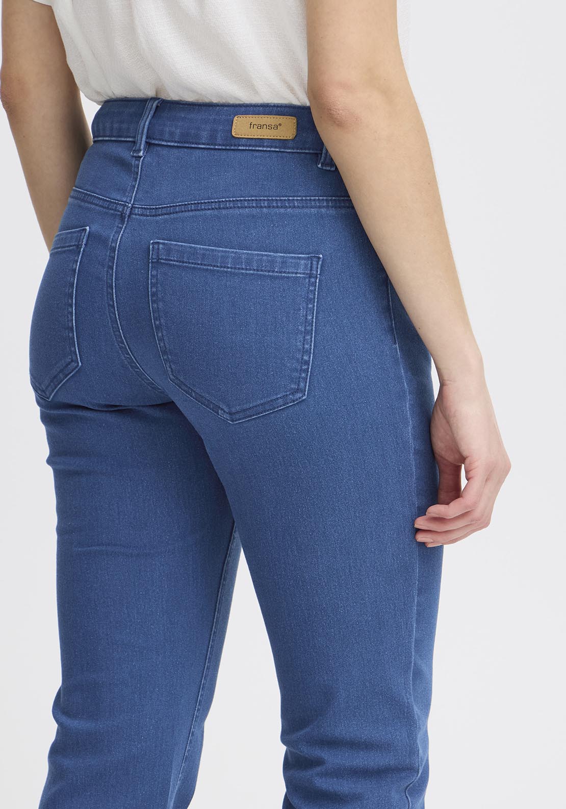 Fransa Denim Jeans - Mid Blue Denim 4 Shaws Department Stores