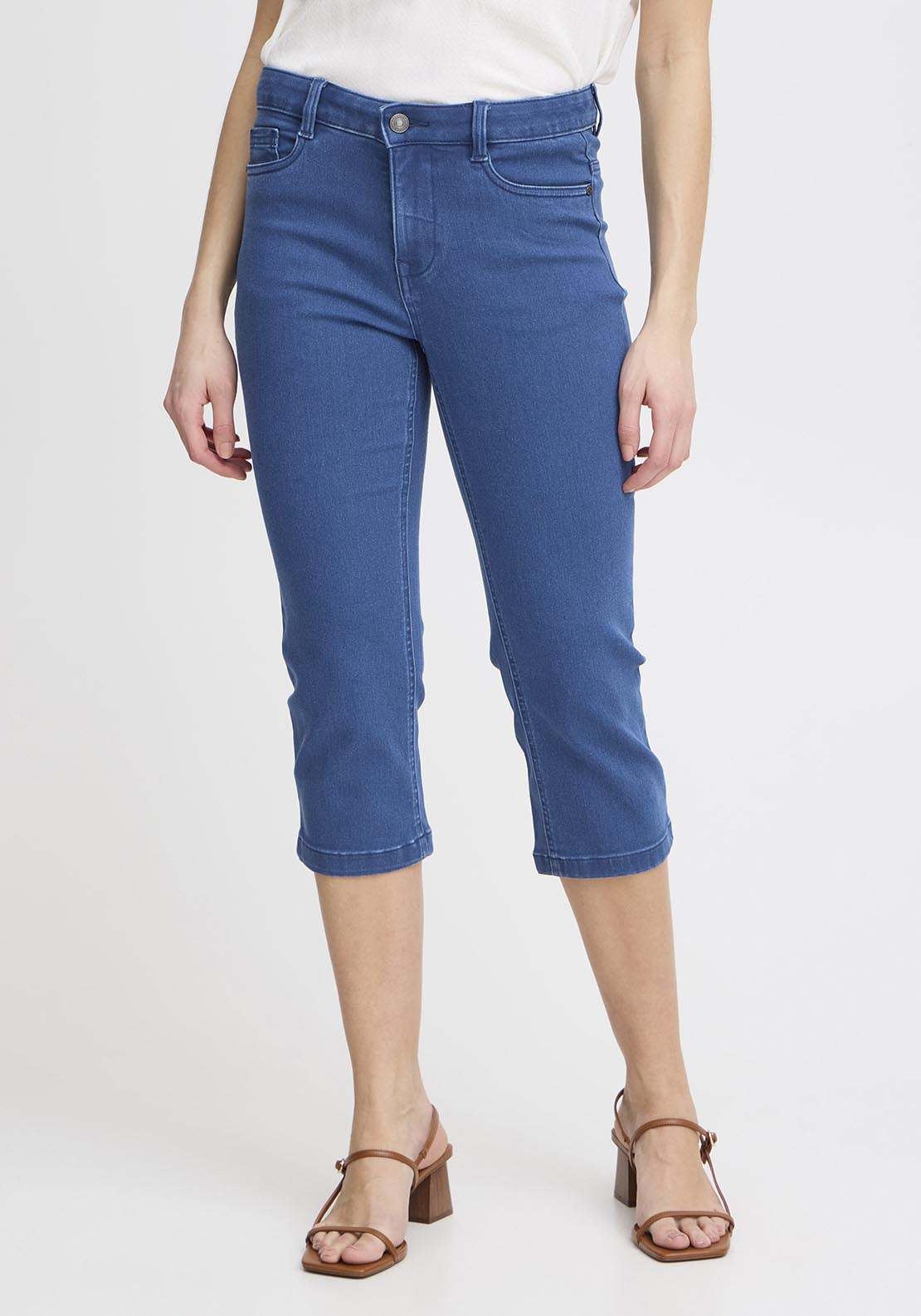 Fransa Denim Jeans - Mid Blue Denim 1 Shaws Department Stores