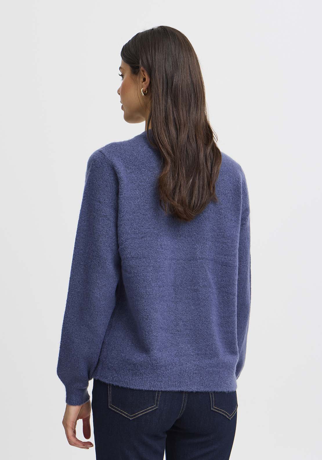 Fransa Long Sleeve Knit Cardigan - Vintage Indigo Melange 5 Shaws Department Stores