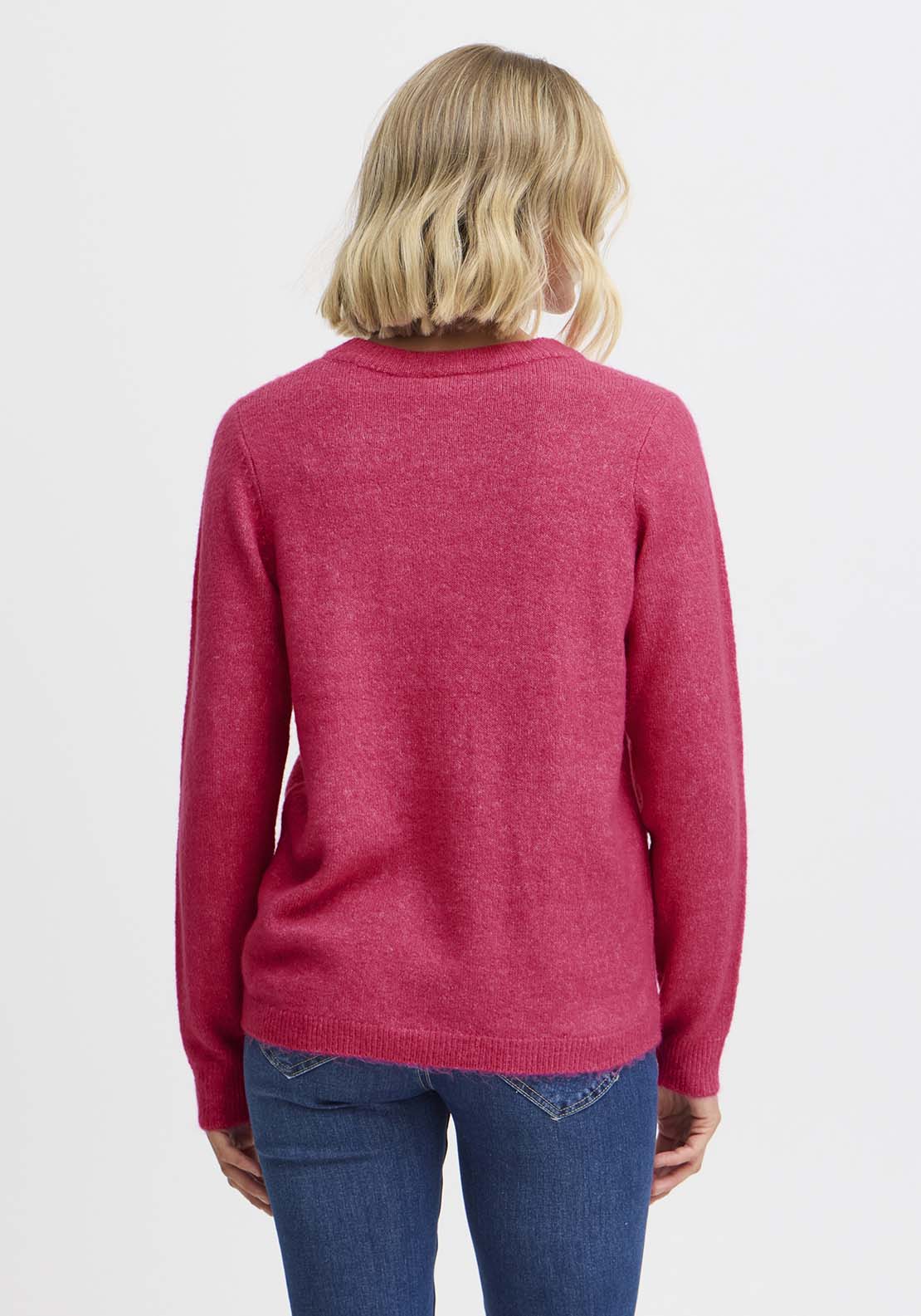 Fransa Long Sleeve Knit Pullover - Beetroot Purple Melange 5 Shaws Department Stores
