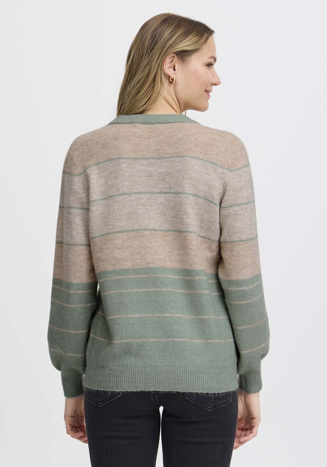 Fransa Long Sleeve Knit Pullover - Green Bay Melange 5 Shaws Department Stores