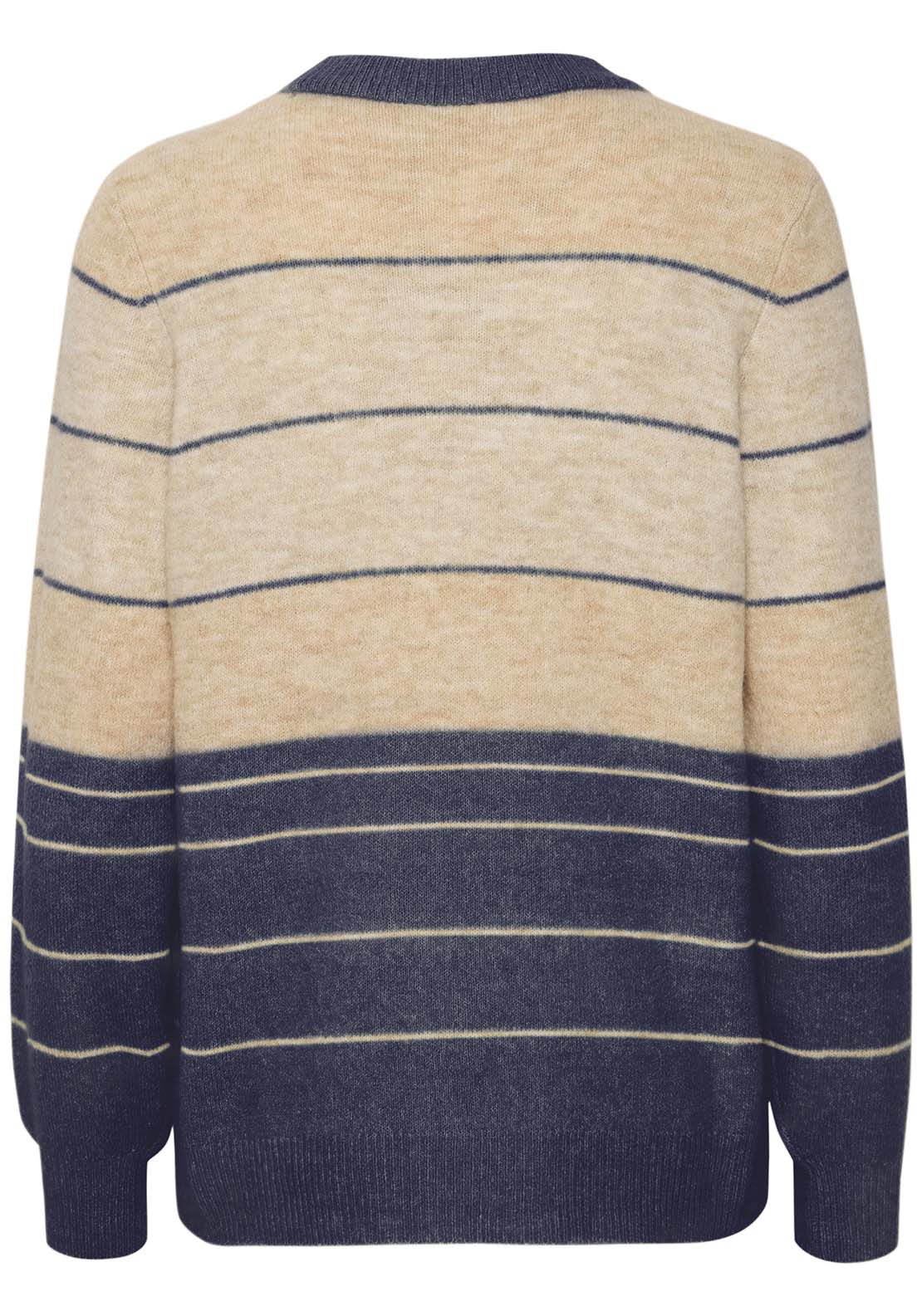 Fransa Long Sleeve Knit Pullover - Vintage Indigo Melange 2 Shaws Department Stores