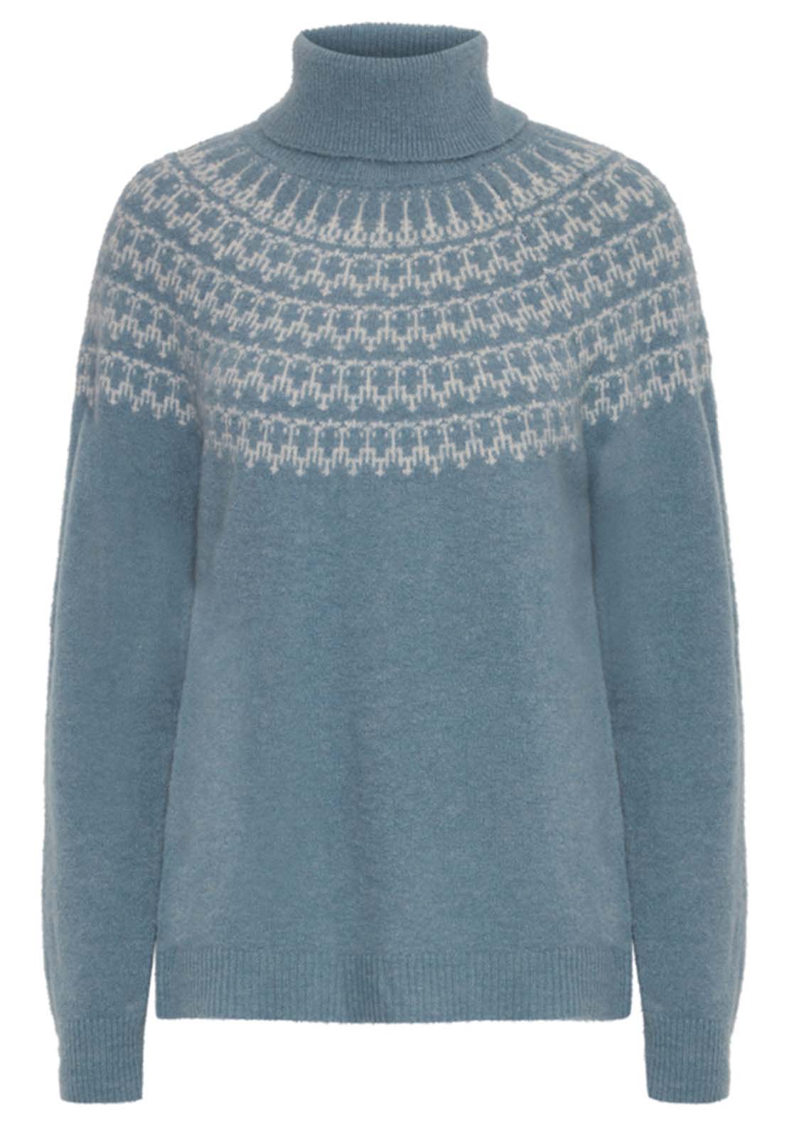 Fransa Long Sleeve Knit Pullover - Citadel Mix 1 Shaws Department Stores