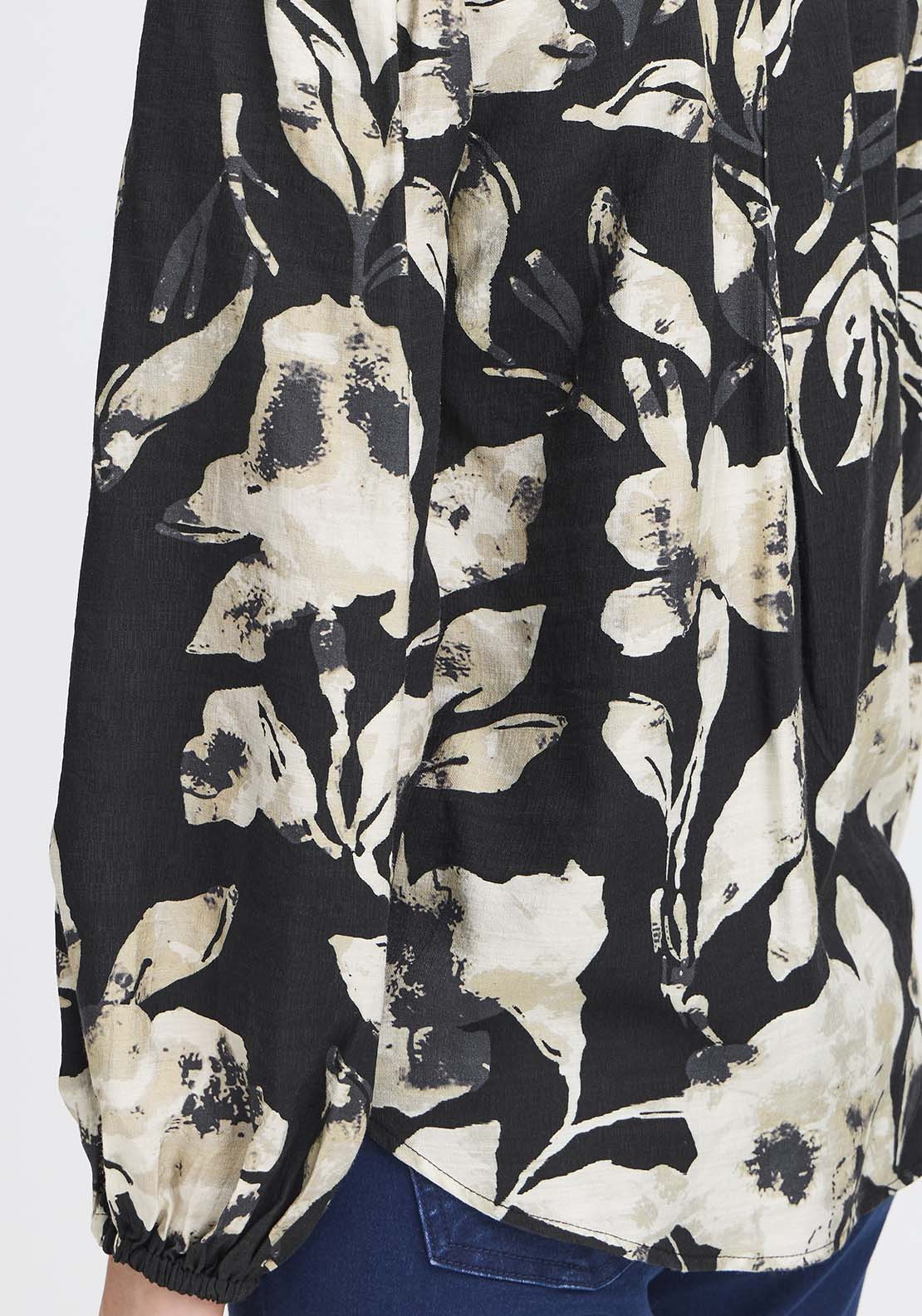 Long Sleeve Blouse - Dis Floral Black