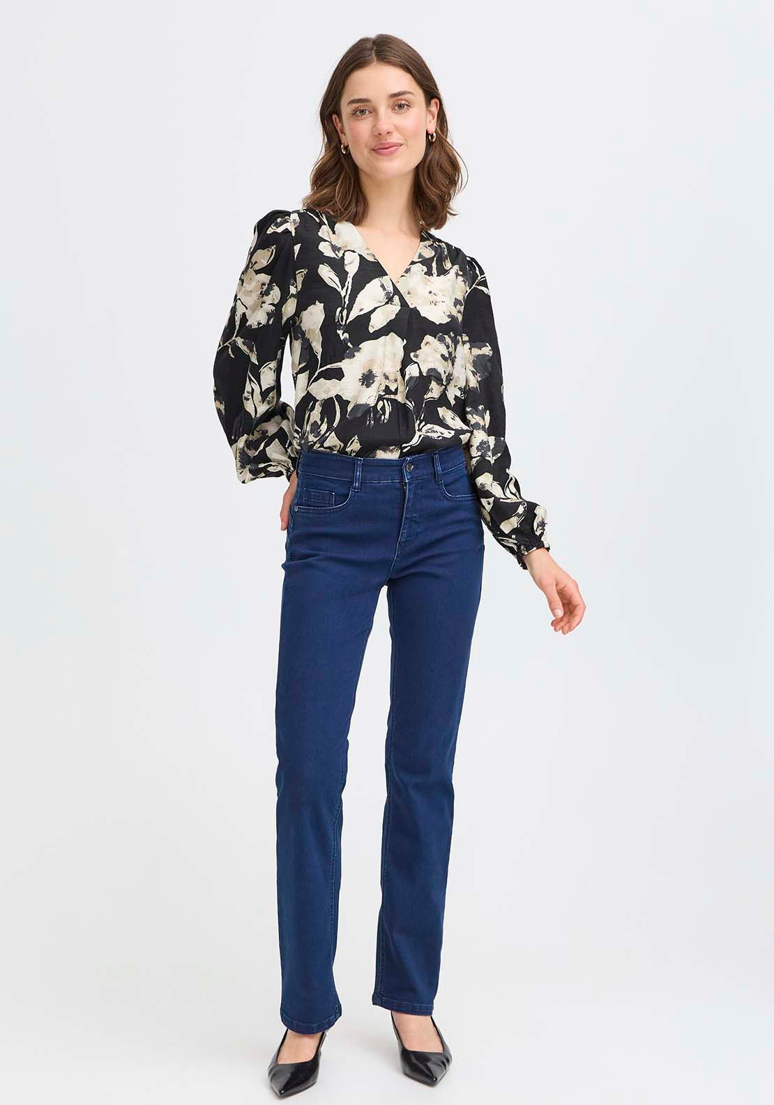 Long Sleeve Blouse - Dis Floral Black
