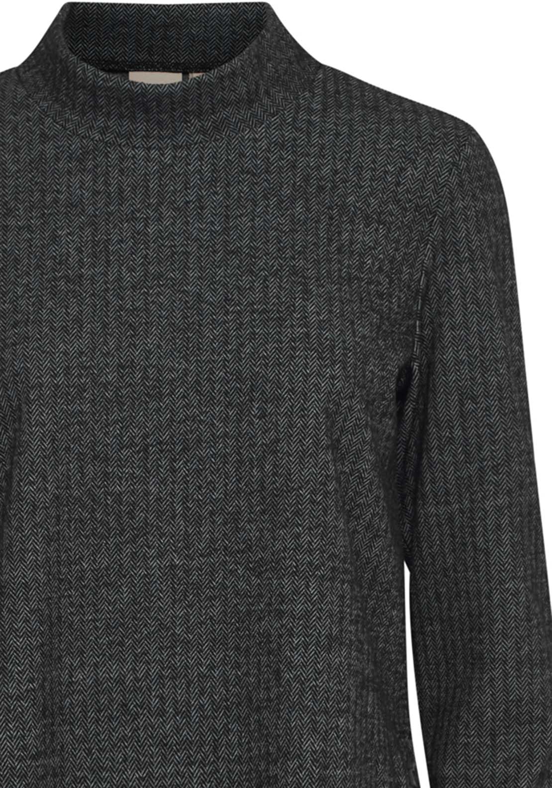 Fransa Long Sleeve Blouse - Black 2 Shaws Department Stores