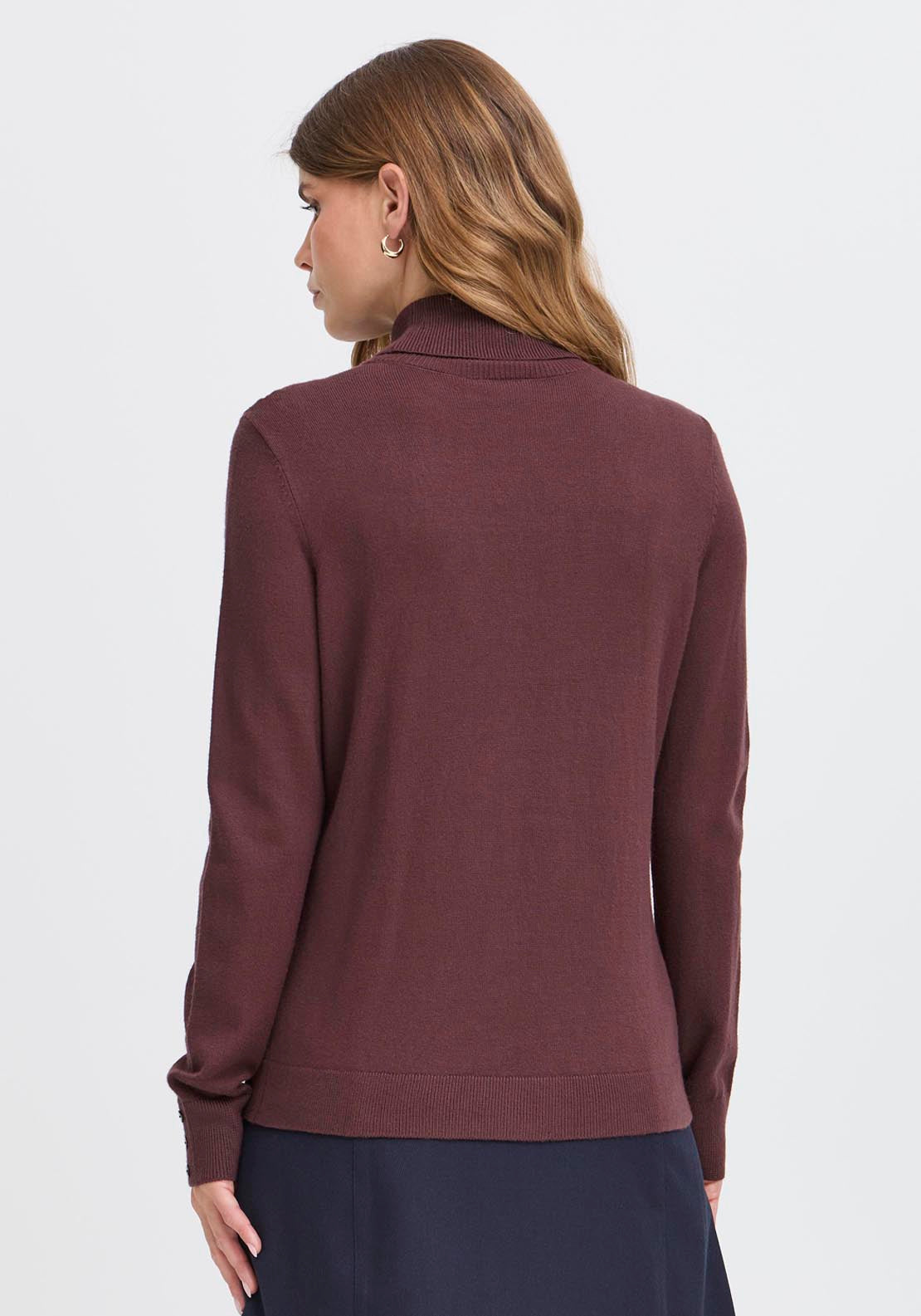 Knit Long Sleeve Pullover - Brown