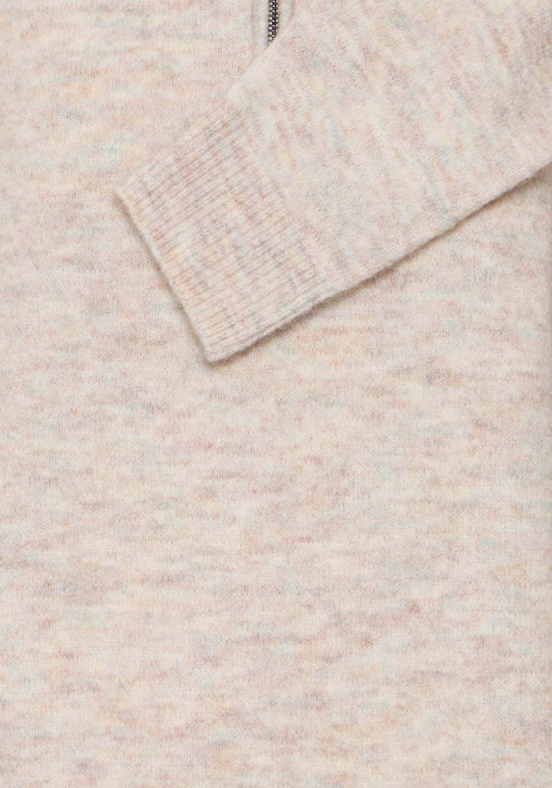 Fransa Knit Long Sleeve Dress - Limestone Melange 2 Shaws Department Stores