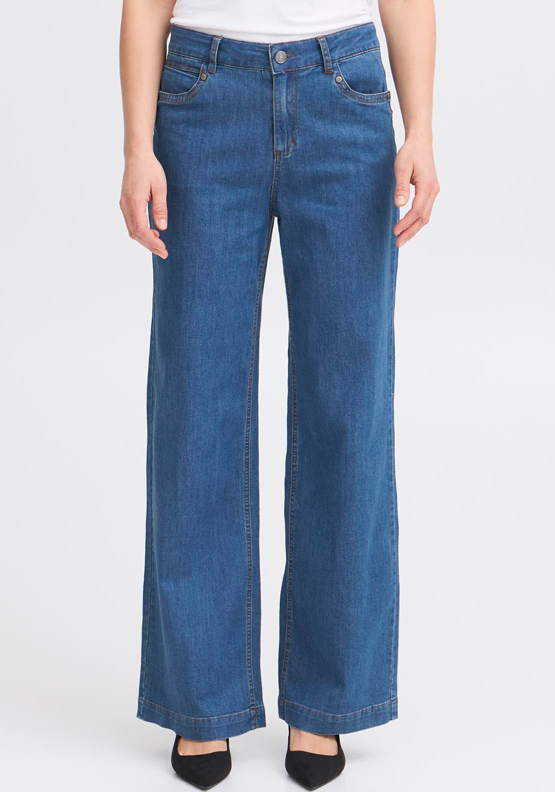 Fransa Denim Wide Leg Jeans - Denim 1 Shaws Department Stores