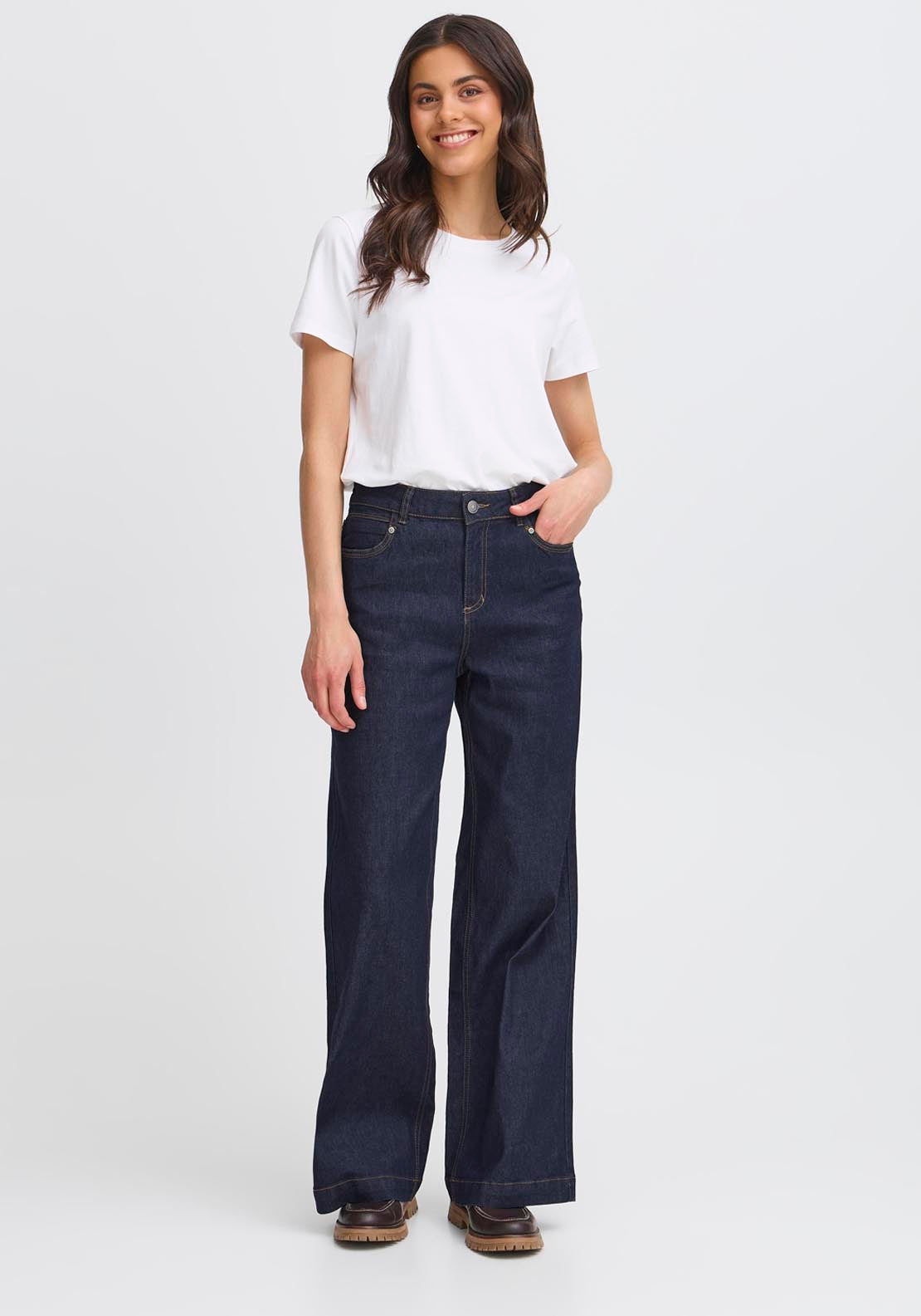 Fransa Denim Wide Leg Jeans - Denim 5 Shaws Department Stores