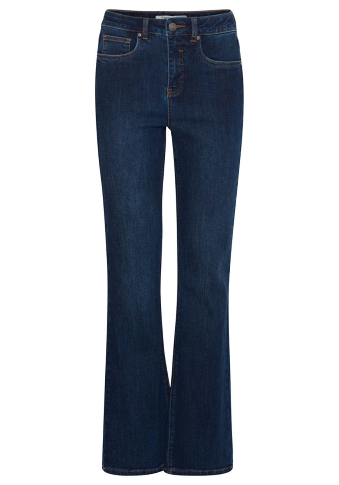 Fransa Denim Wide Leg Jeans - Dark Blue Denim 1 Shaws Department Stores