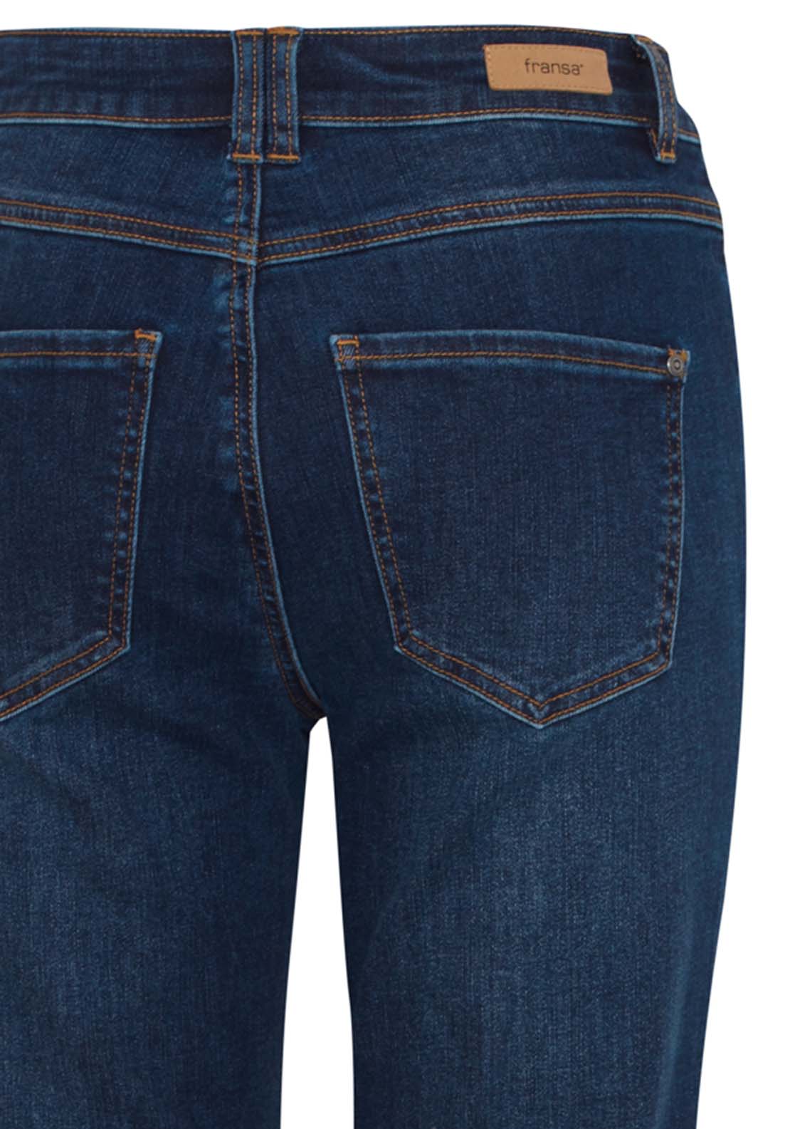Fransa Denim Wide Leg Jeans - Dark Blue Denim 2 Shaws Department Stores