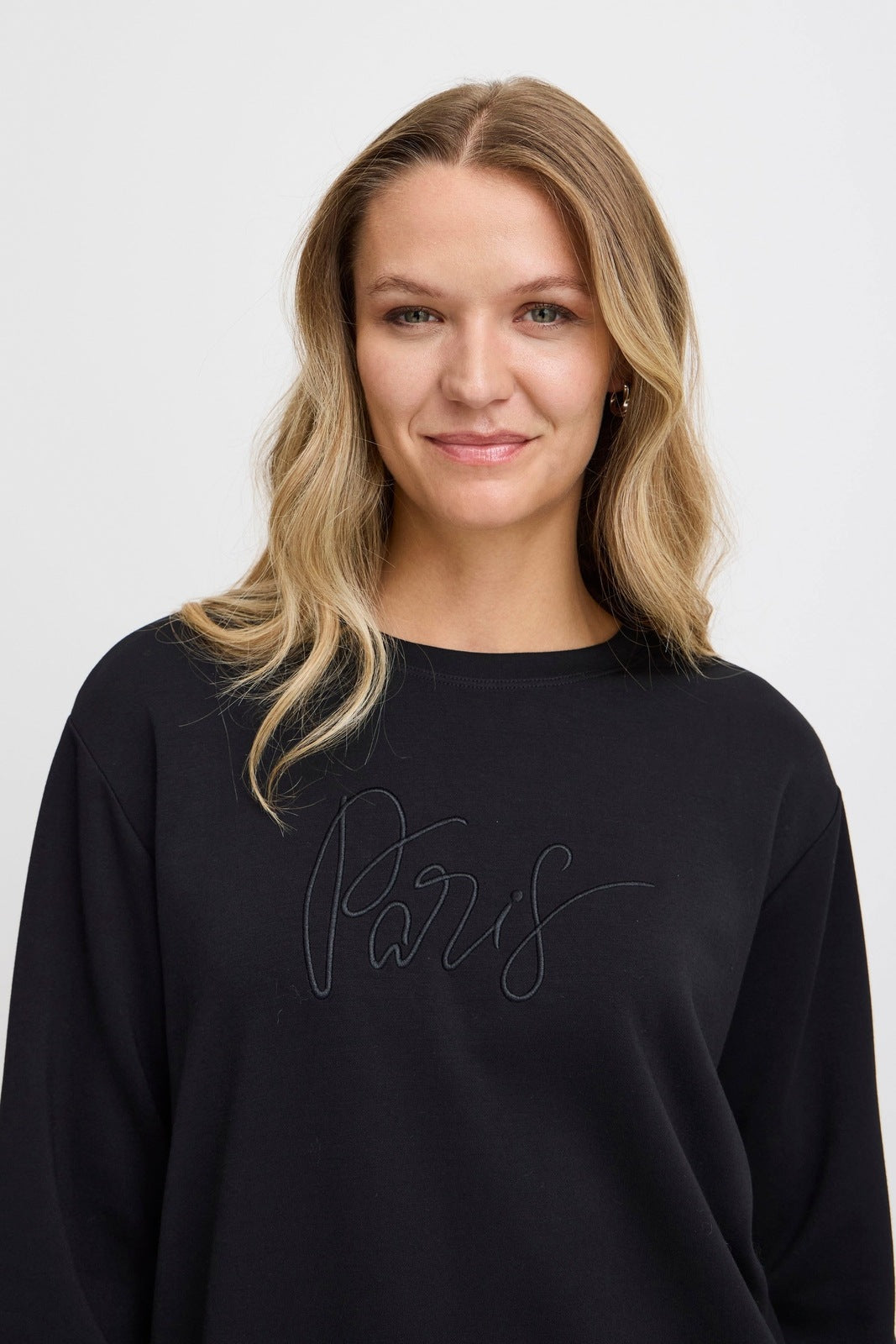 Fransa Long Sleeve Sweater - Black 2 Shaws Department Stores