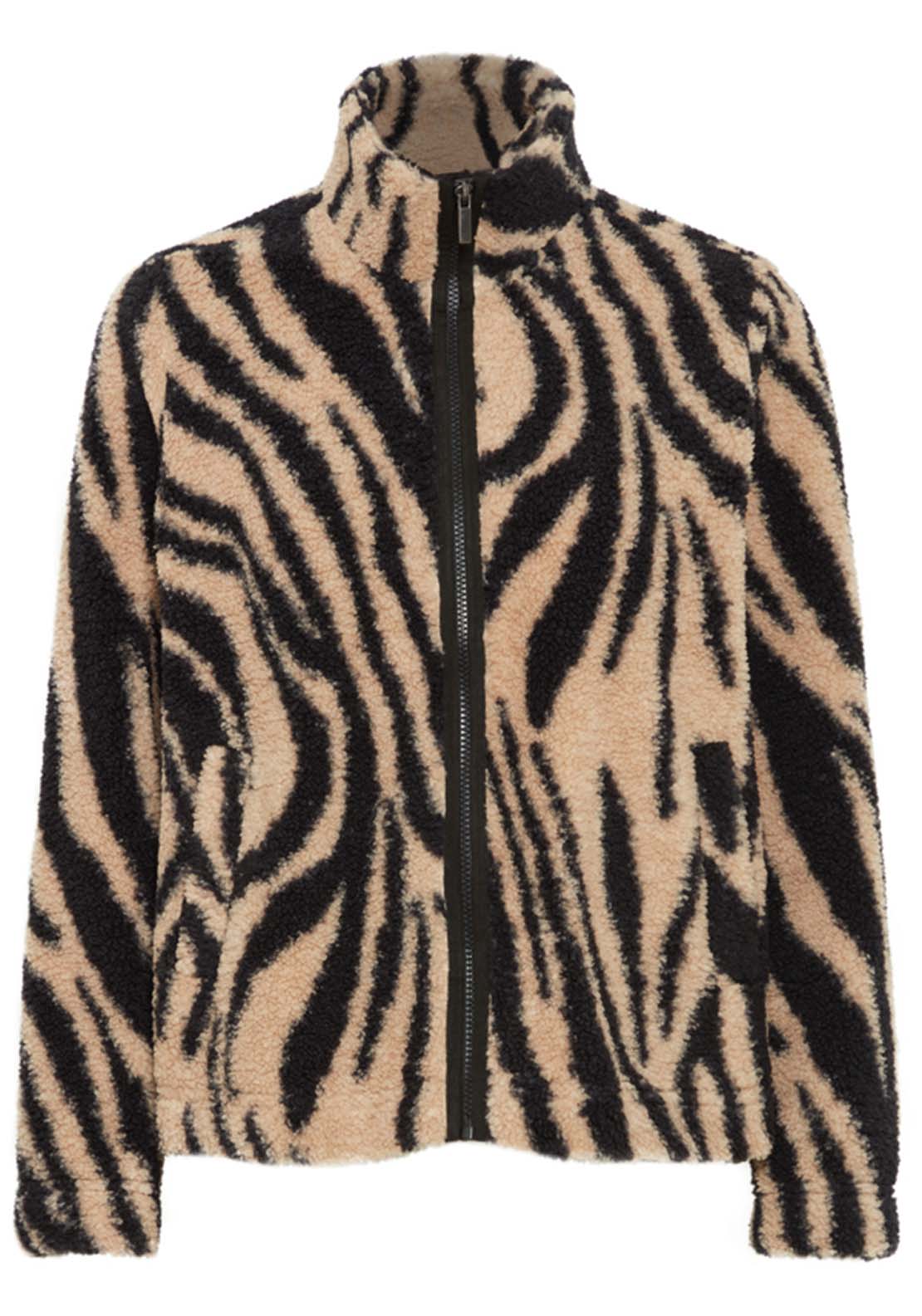 Fransa Knit Long Sleeve Cardigan With Zip - Black Mix 1 Shaws Department Stores