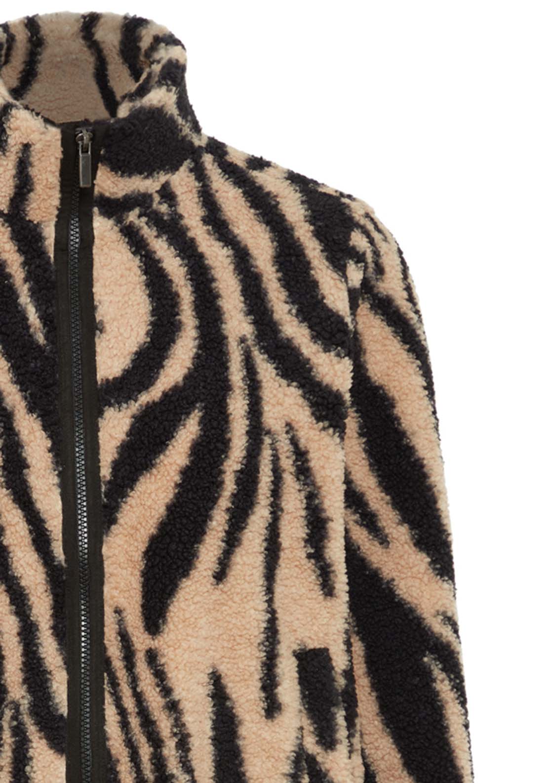 Fransa Knit Long Sleeve Cardigan With Zip - Black Mix 2 Shaws Department Stores